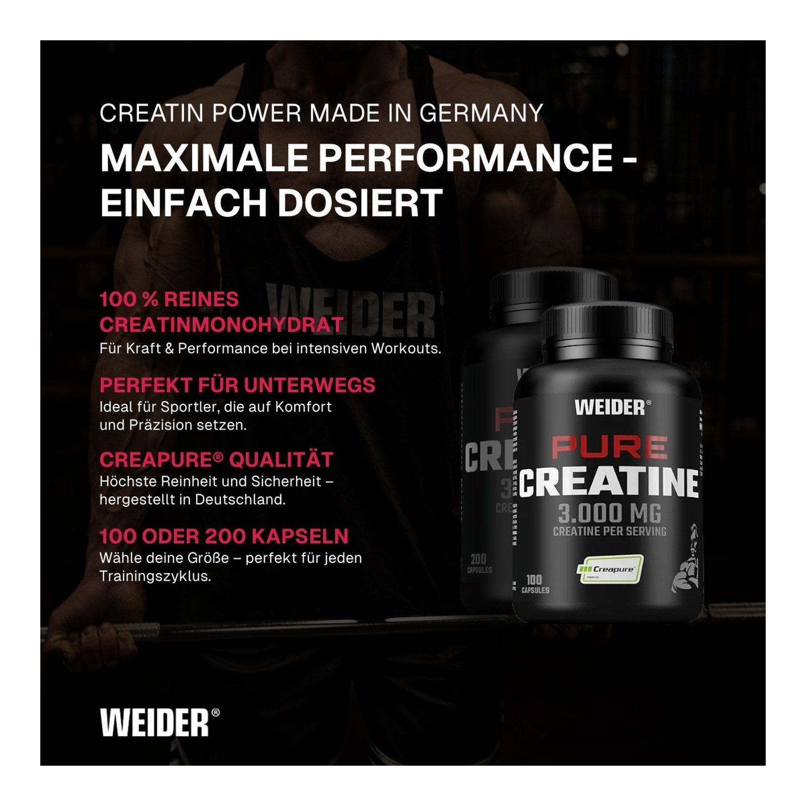 WEIDER® Weider Pure Creatine Capsules Kapseln