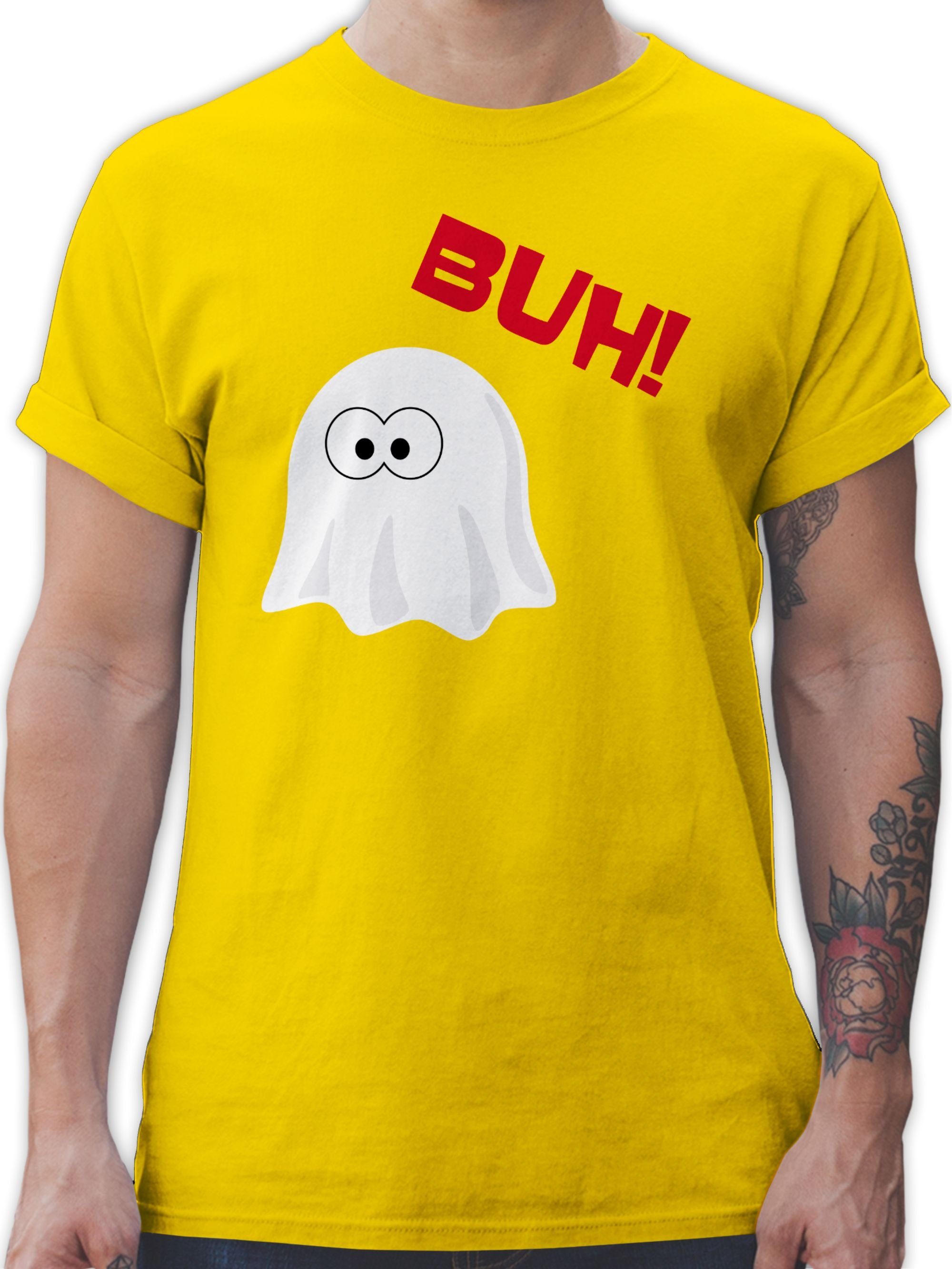Shirtracer T-Shirt Kleiner Geist Buh - Gespenst Ghost Halloween Kostüme Herren 3 Gelb