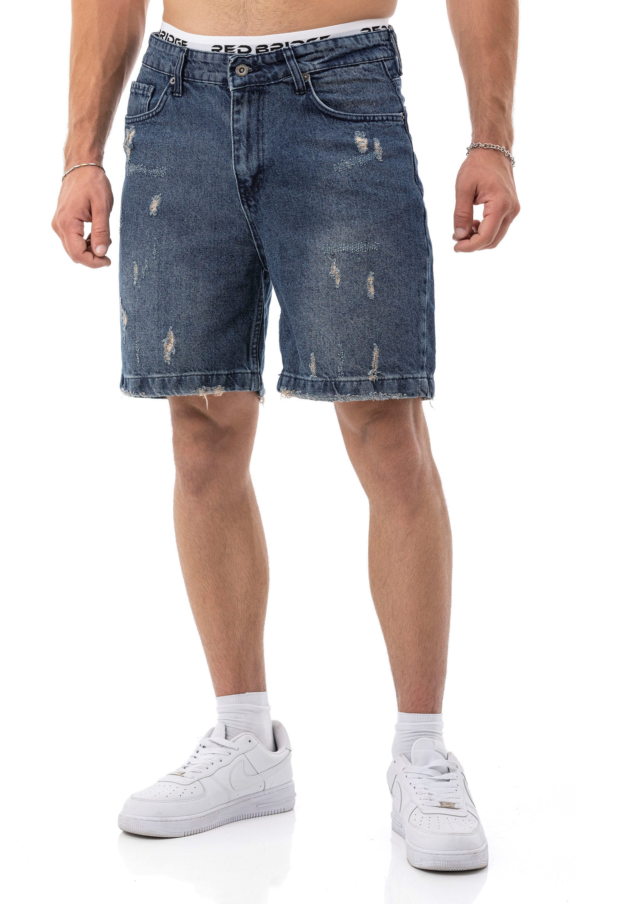 RedBridge Jeansshorts mit Destroy-Details – Kurze Hose, 5-Pocket, Regular Fit