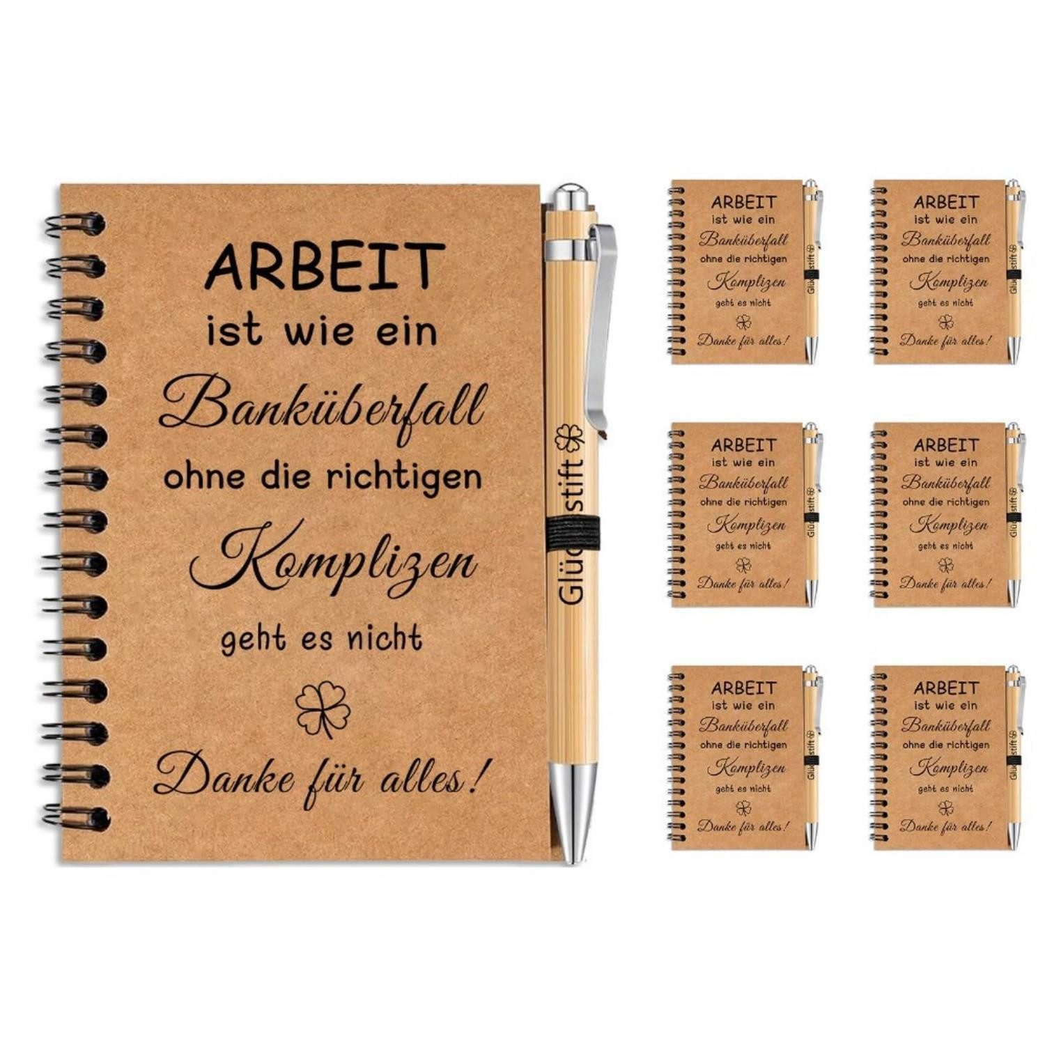 LuxusKollektion Notizblock Notizbuch Set 6tlg Dankeschön mit Kugelschreiber