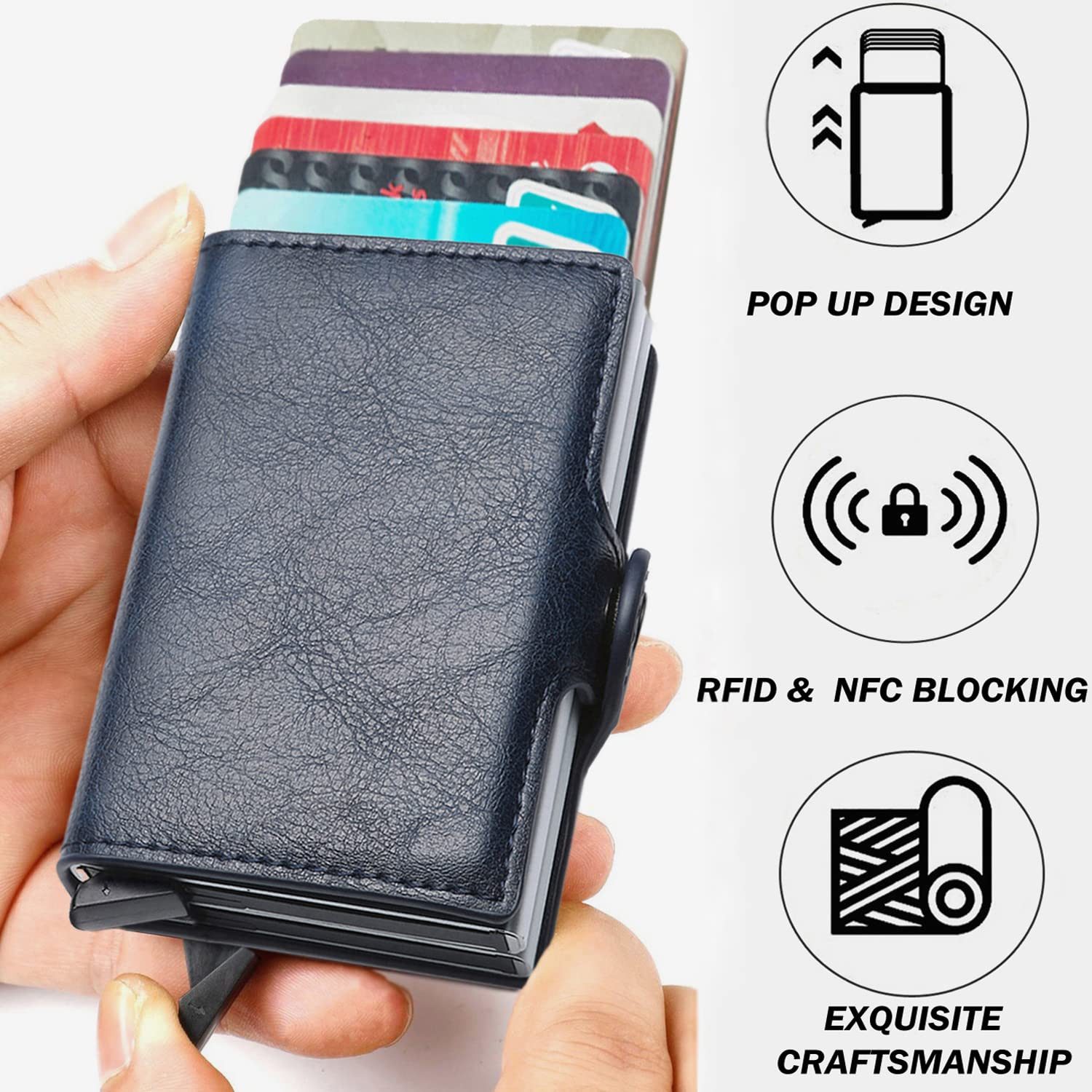 Toomoke Mini Geldbörse Geldbörse Herren, Leder Geldbörse, Smart wallet mit RFID-Schutz (Men's Wallet, Mini Portemonnaie Herren,Geldbörse mit Münzfach, Slim Portmonnaie Clip, Kreditkartenetui Smart Wallet mit Kartenetui + Münzfach Portmonee), Kreditkartenetui Smart Wallet mit Kartenetui + Münzfach Portmonee