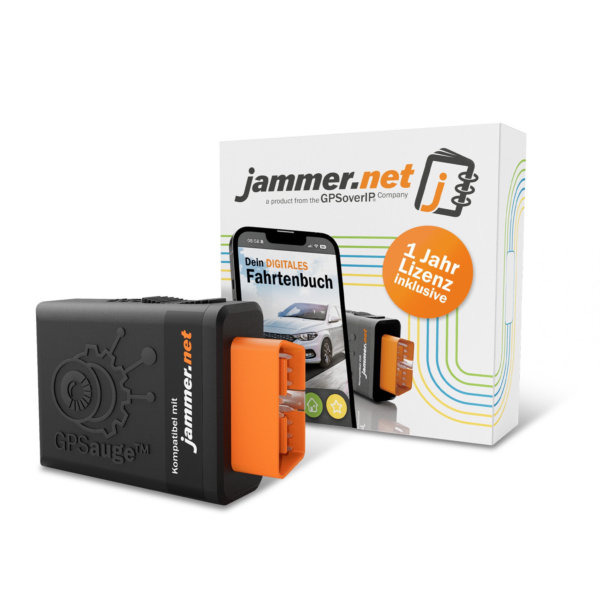 GPSauge jammer.net GPS-System (Finanzamtkonformes digitales Fahrtenbuch mit OBD2-Stecker & App)