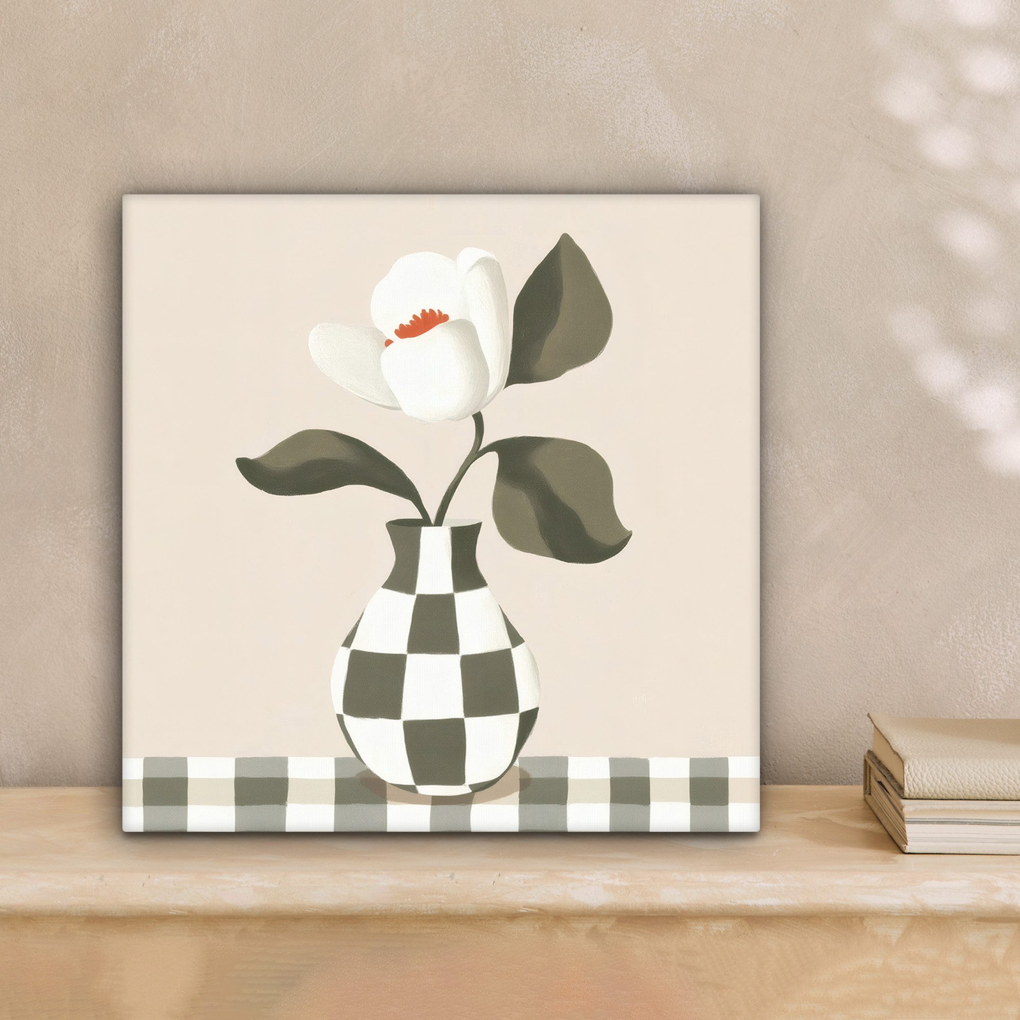 OneMillionCanvasses® Leinwandbild Vase - Kariert - günstig online kaufen