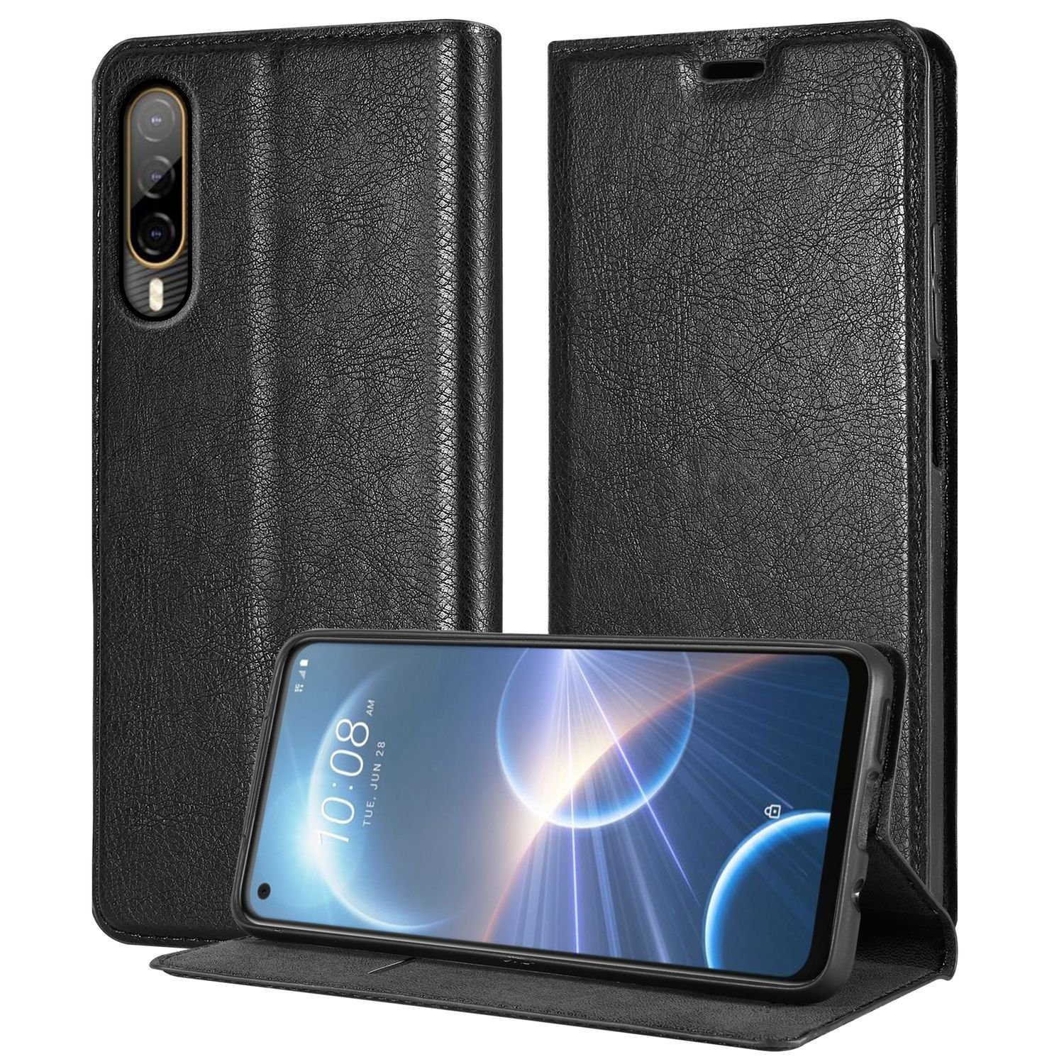 Cadorabo Handyhülle für HTC Desire 22 PRO Hülle HTC Desire 22 PRO, Hülle Schutzhülle mit Standfunktion, Magnetverschluss und Kartenfach