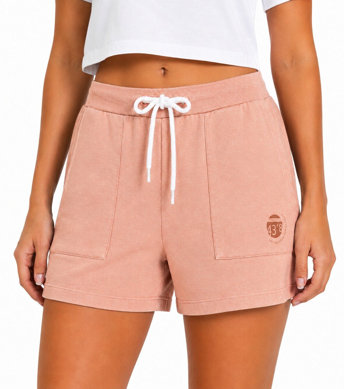 SUBLEVEL Shorts Damen Sweat Bermudas kurze Hose Baumwolle Hotpants Sommer Hose Leichte Sweat Bermuda mit Kordel, Hotpant