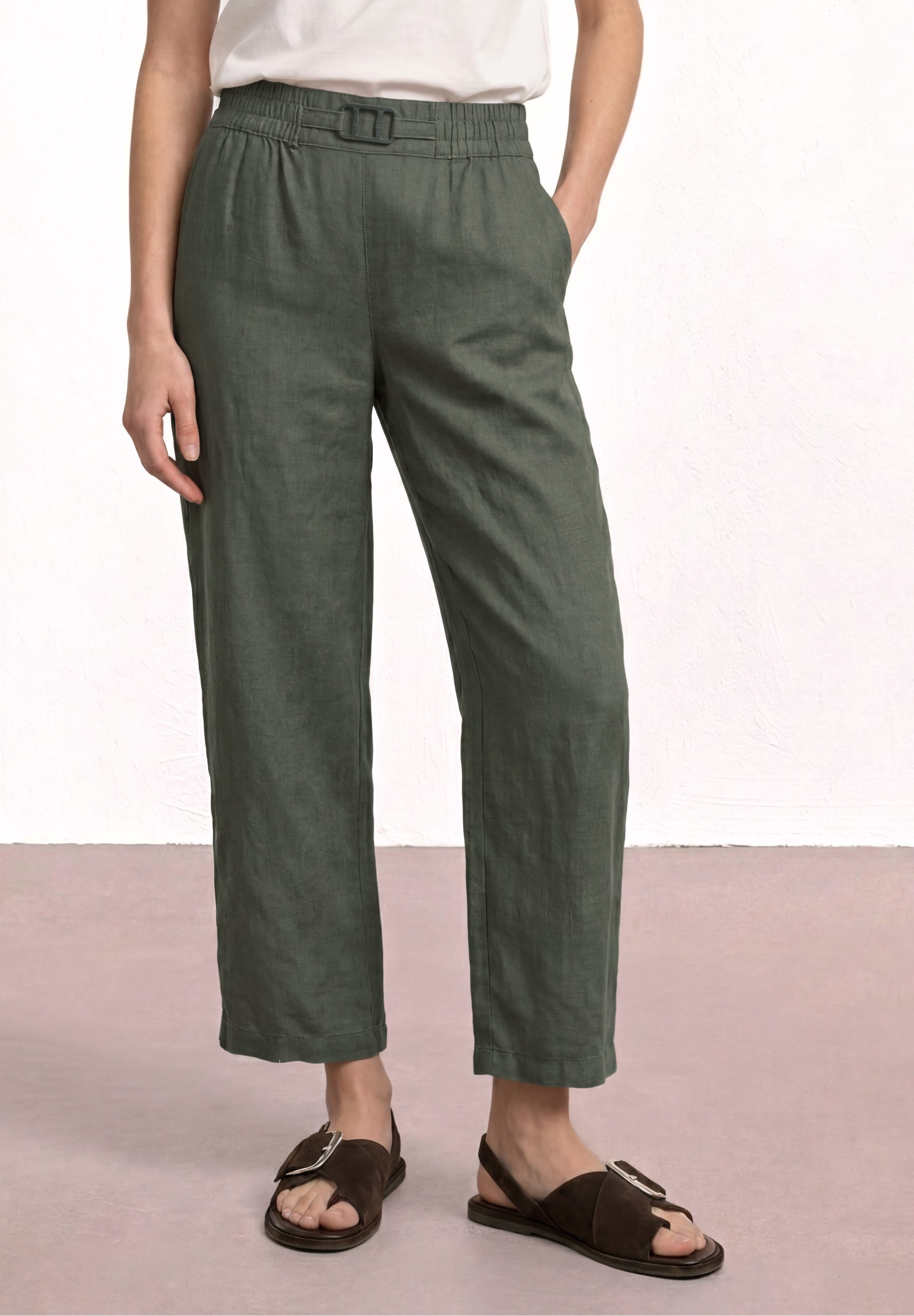 STREET ONE Stoffhose Style Emee Leinenhose mit Schnallendetail