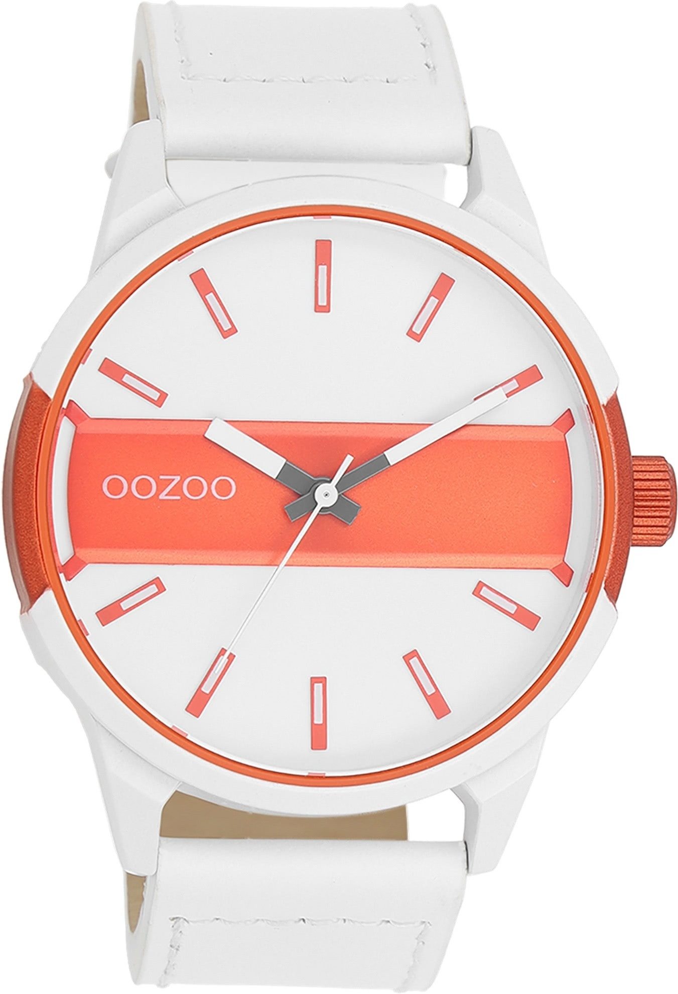 OOZOO Quarzuhr Oozoo Herren Armbanduhr Timepieces Analog, (Analoguhr), Herrenuhr rund, extra groß (ca. 48mm) Lederarmband, Fashion-Style