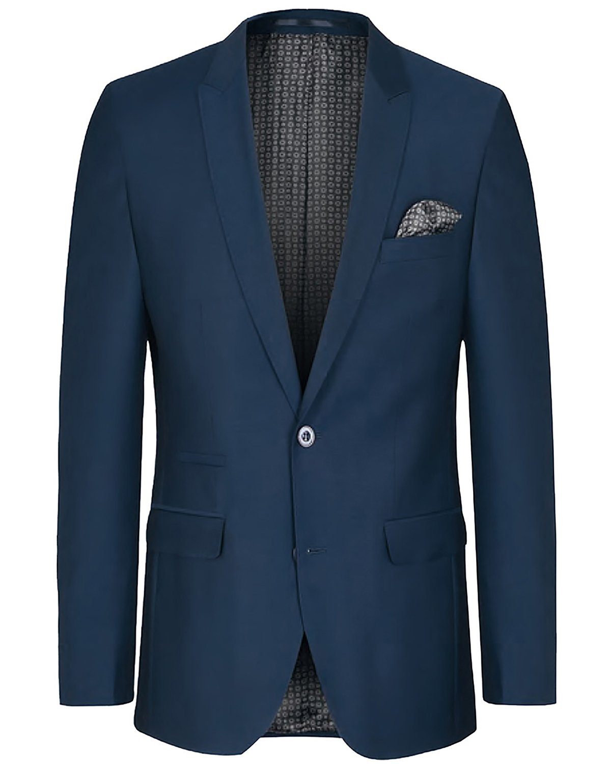 Paul Malone Anzug Herrenanzug modern Herren slim fit Anzug - stretch (Set, 2-tlg., Sakko mit Hose) blau HA22