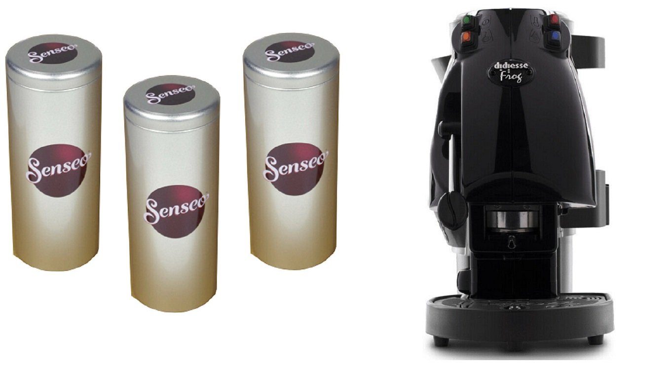 Philips Senseo Kaffeedose Premium Paddose 3 hochwertige Metalldosen für je 20 Kaffeepads INKLUSIVE Didiesse Frog Revolution, Espressomaschine, 1,5 l Schwarz