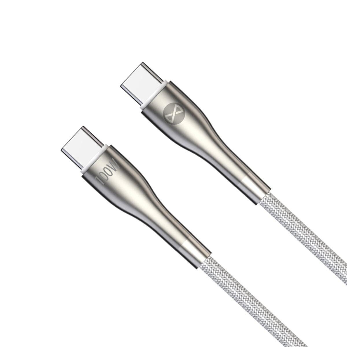 Forever USB-C auf USB-C Sleek 1 m 100W USB-Kabel, USB-C, USB- Typ C (100 cm), Schnellladen bis 100 W mit Kabelband zur Aufbewahrung