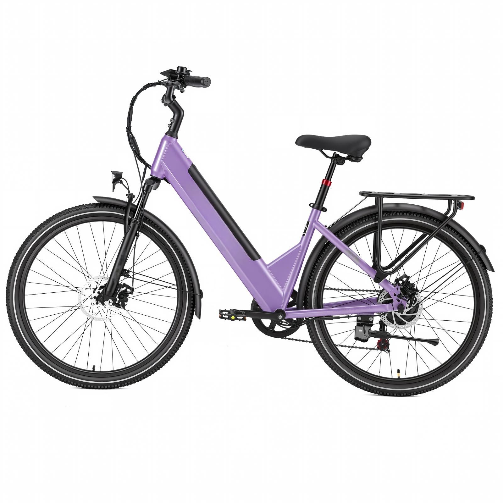 PixelPilot E-Bike Cityrad V1 26 Zoll City Elektrofahrrad, 36V 14,5Ah Akku bis 75 km, 7-Gang, 7 Gang, Heckmotor, 522 Wh