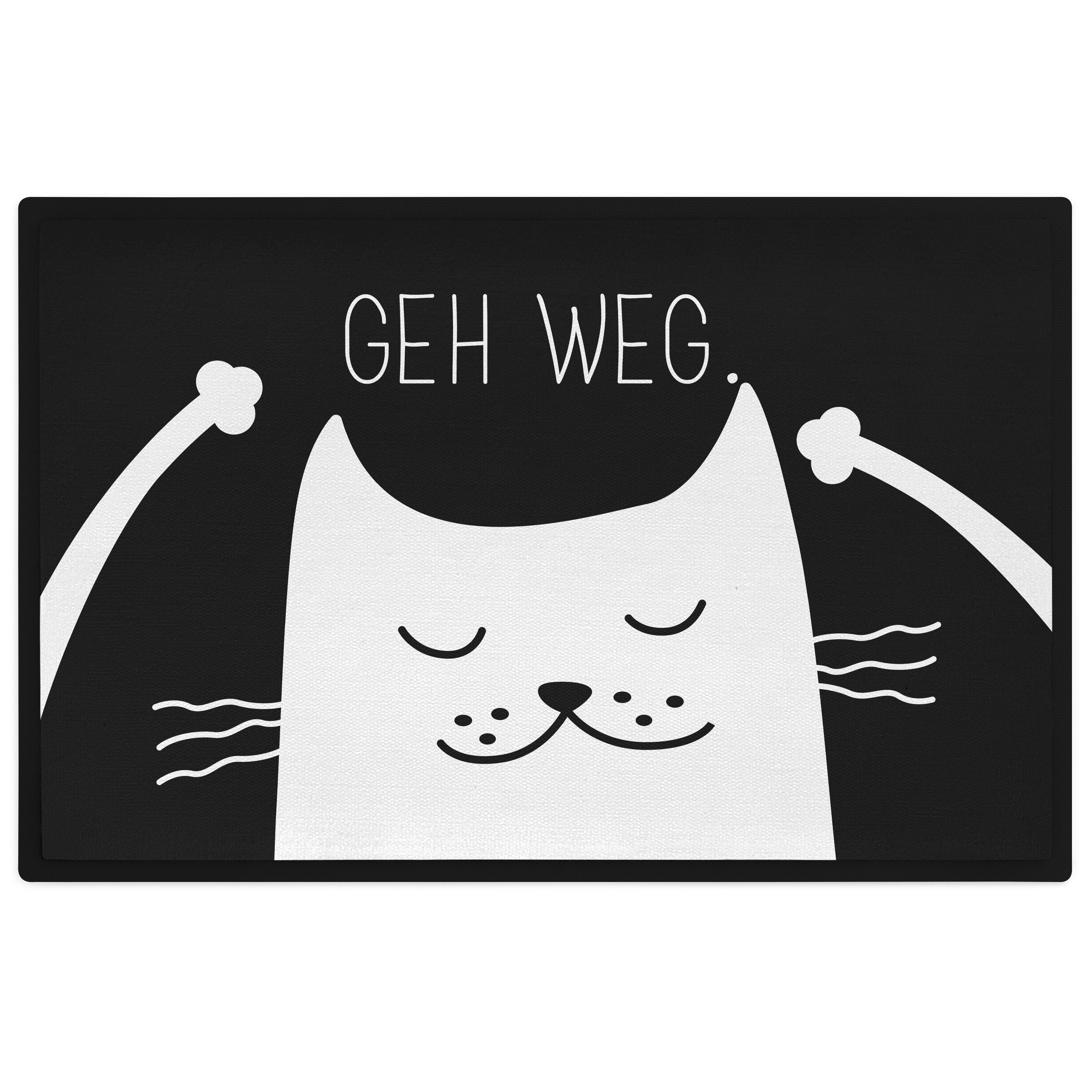 Fußmatte Katzen Fußmatte Geschenk mit Spruch Geh Weg Katzenbesitzer  Geschenkide, Trendation