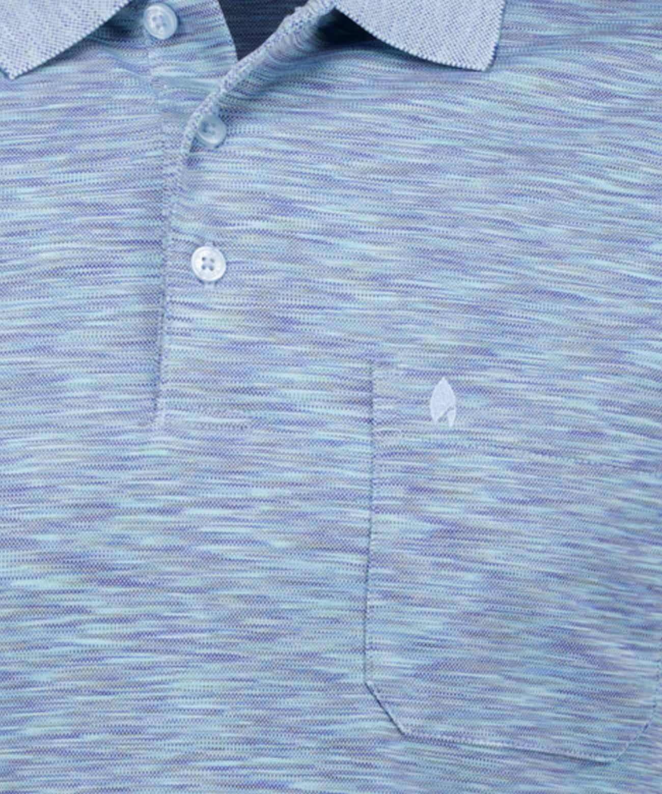 RAGMAN Kurzarmshirt Softknit-Polo "space dye"