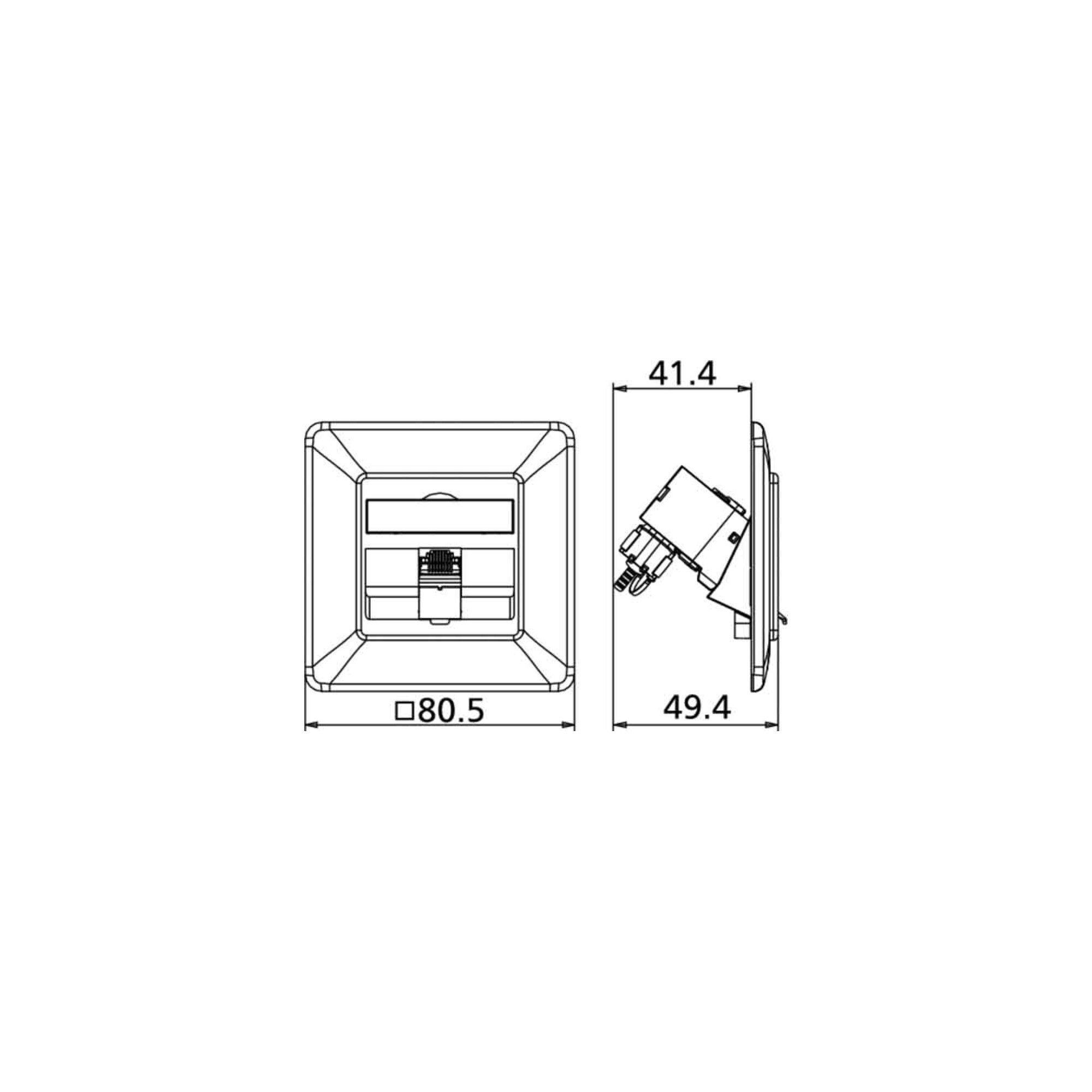 Metz Connect BTR NETCOM Anschlussdose C6Amodul UP 1Port 270 UP,rws TN C6Amod-1UP-27 Installationskabel