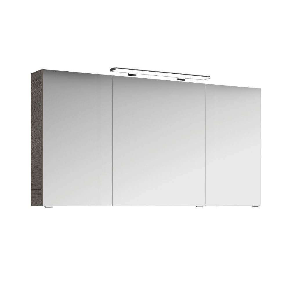 Lomadox Spiegelschrank FES-4010-66 Graphit Struktur quer Nb. inkl. LED - 140/71/17cm