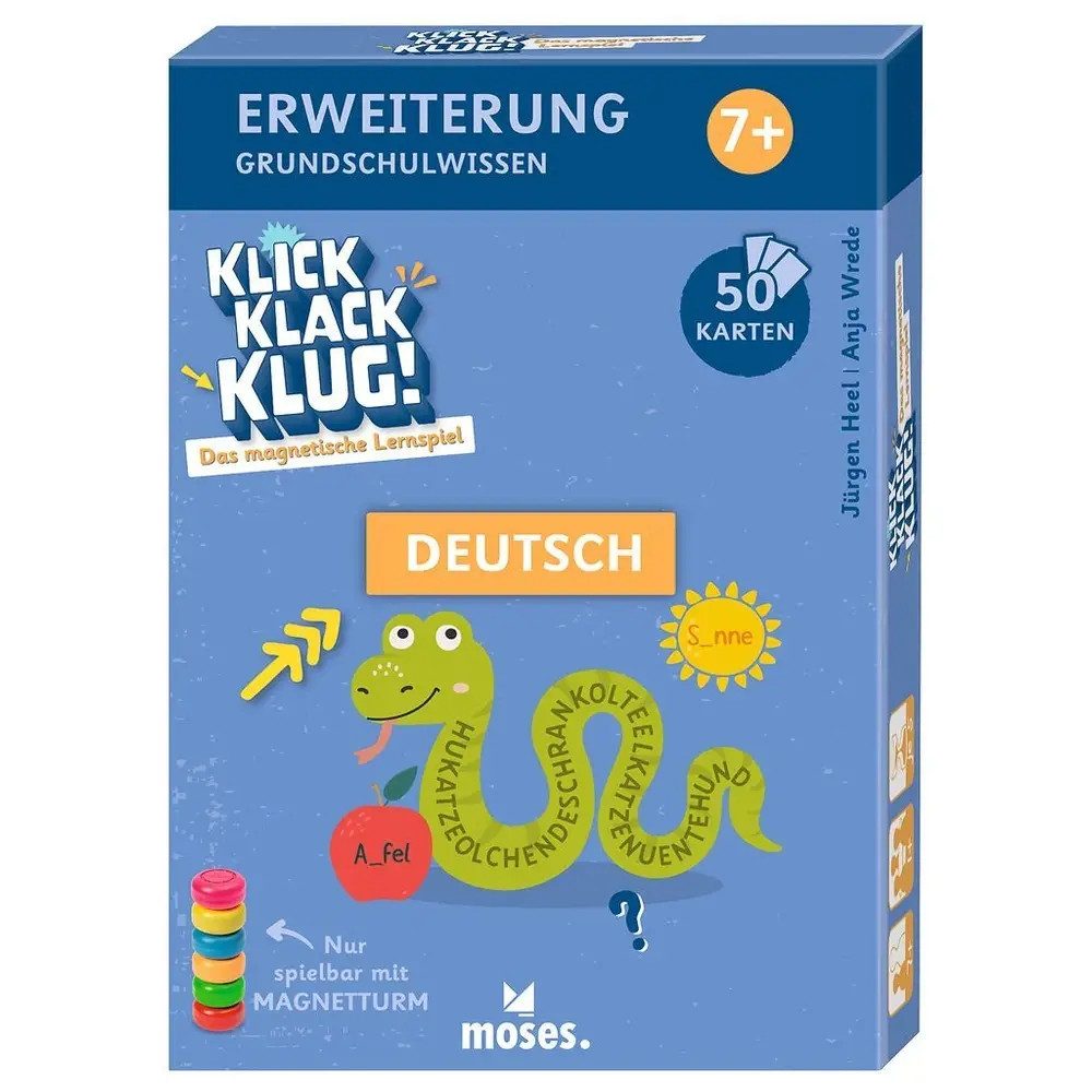 Moses. Verlag Lernspielzeug Klick Klack Klug Kartenset Deutsch ab 7 Jahren