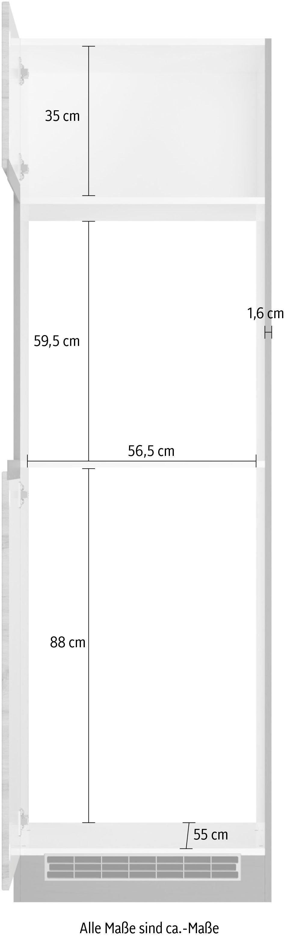 wotaneiche Backofen/Kühlumbauschrank cm, 60 Breite Riesa | HELD grafitgrau MÖBEL MDF-Fronten