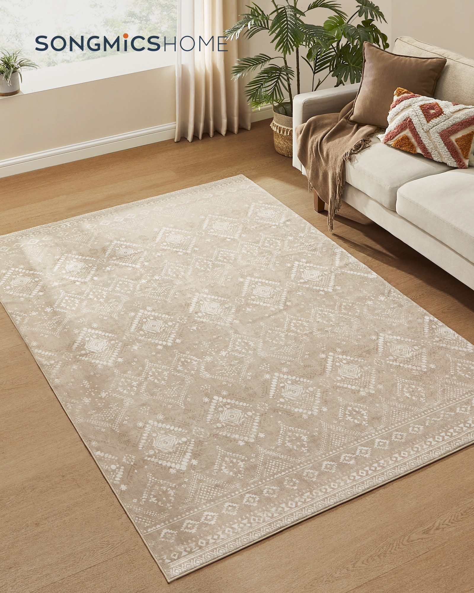 SONGMICS HOME Designteppich Wohnzimmerteppich, Höhe: 10 mm, Wohnzimmerteppi günstig online kaufen