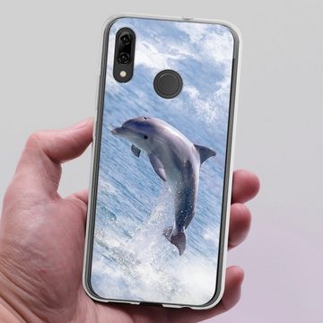 DeinDesign Handyhülle Delfine Meer Wal Springender Delphin, Huawei P Smart (2019) Silikon Hülle Bumper Case Handy Schutzhülle