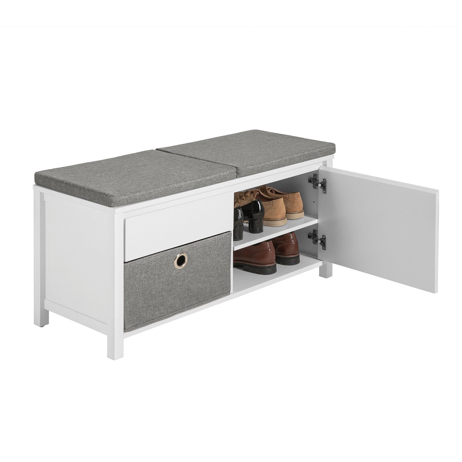 SoBuy Schuhbank FSR101, Truhenbank Sitzbank mit Sitzfläche Schuhregal