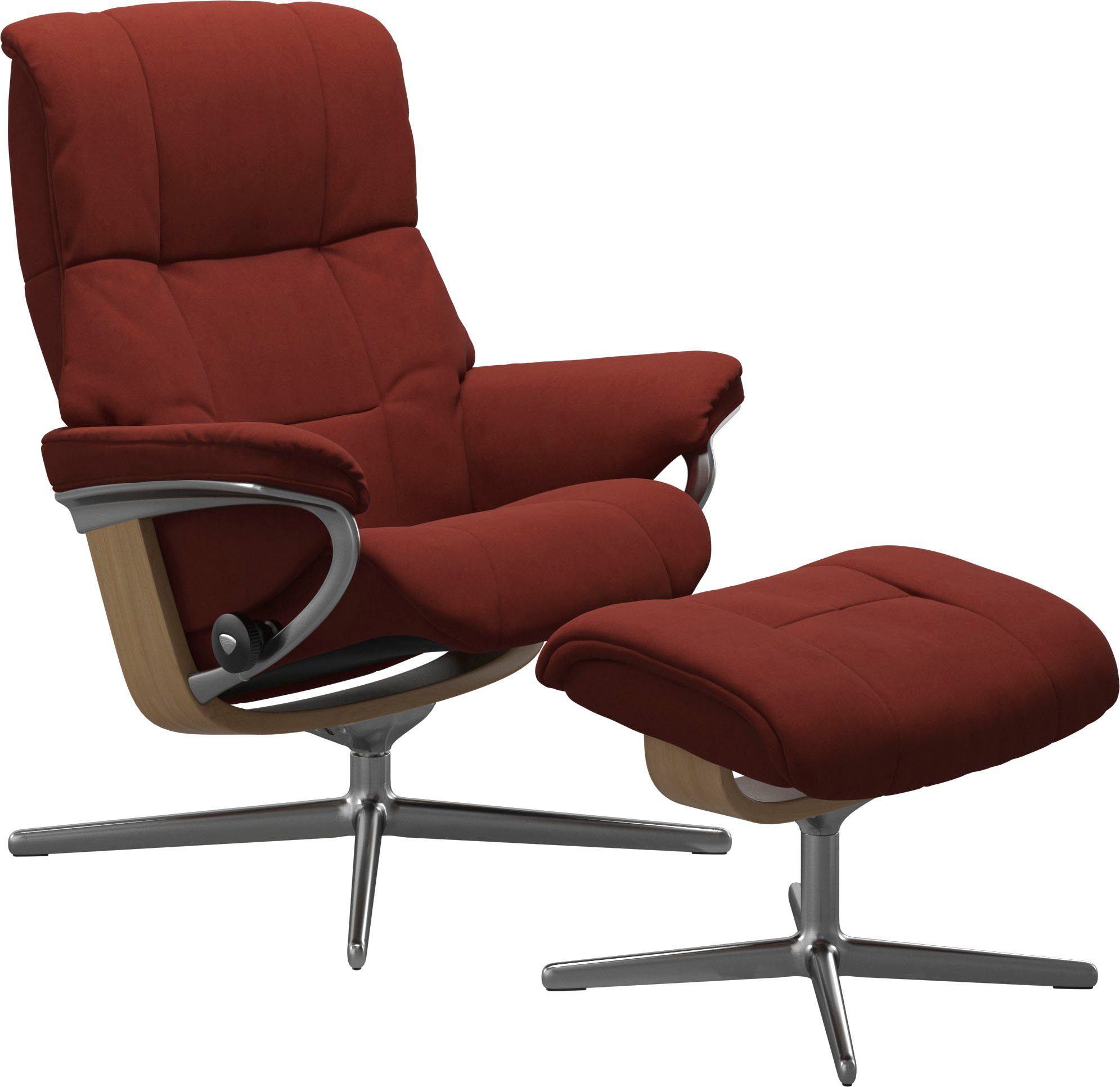 Stressless® Relaxsessel L, Base, Relaxsessel & (Set, S, mit Mayfair mit mit M Hocker, Cross Hocker), Größe Holzakzent Eiche