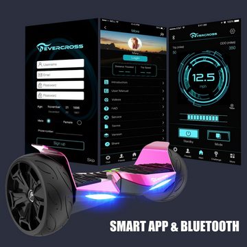 EVERCROSS TECH Balance Scooter Kart 8,5" offroad Hoverboards mit Sitz, EV5+Hoverkart, Geschenk für Kinder, mit APP