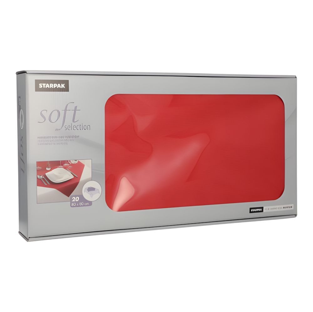 PAPSTAR Mitteldecke 20 x Mitteldecken stoffähnlich Vlies soft selection 80 cm x 80 cm rot