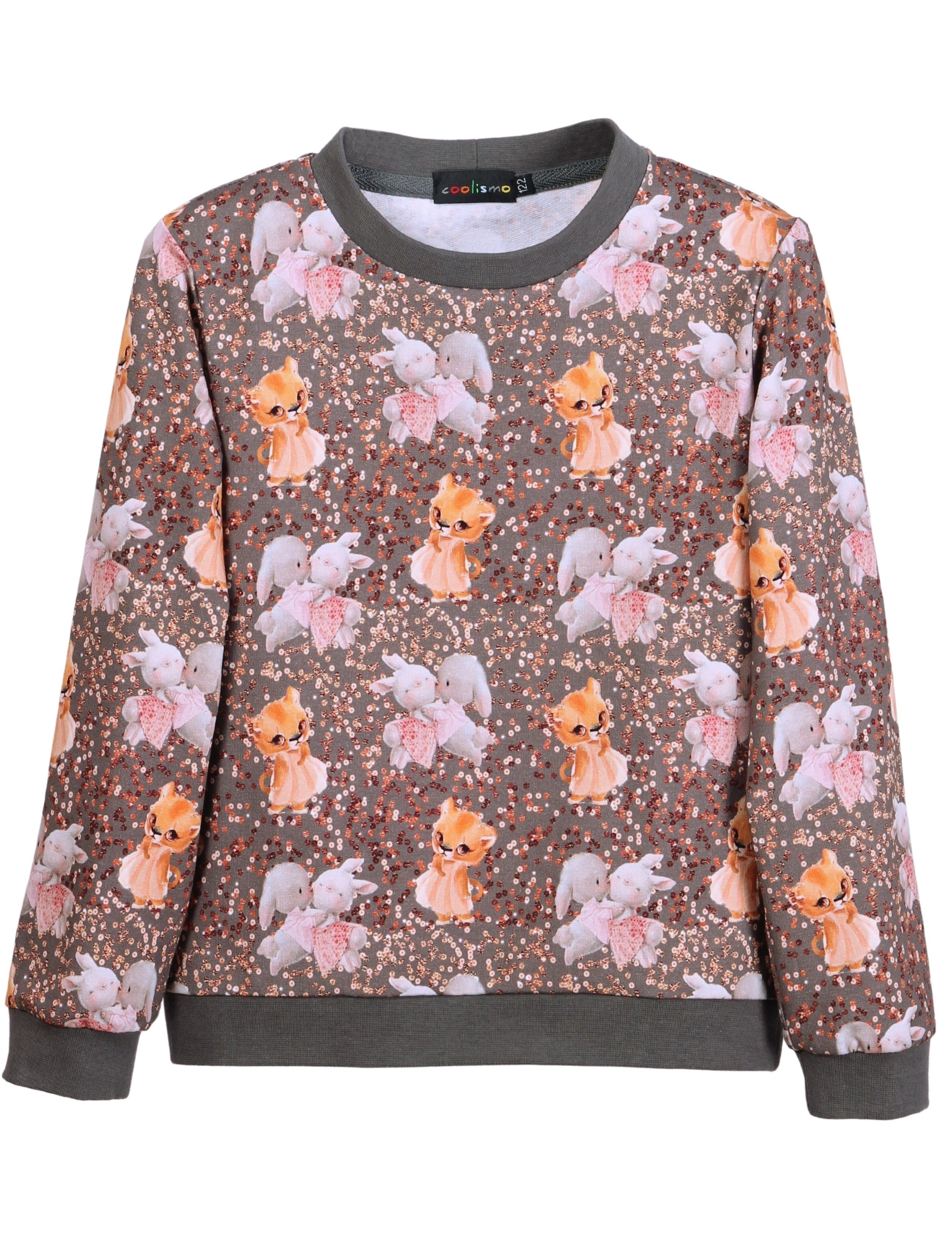 Sweater Kinder Sweatshirt Mädchen Pullover mit niedlichem Tier-Print