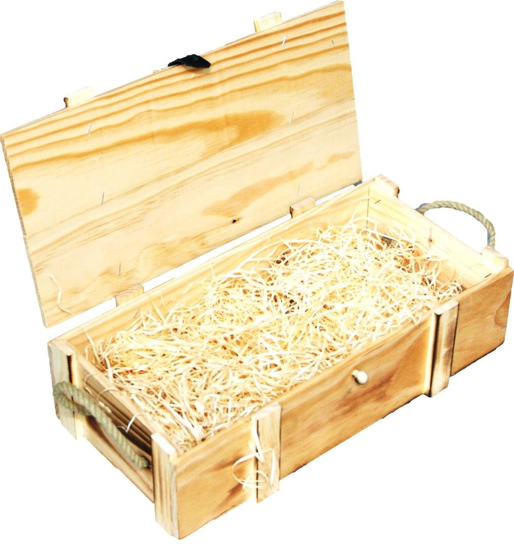 Allzweckkiste Weinkisten 2er geflammt inkl. Holzwolle Dekokiste Hochzeitskiste Weink