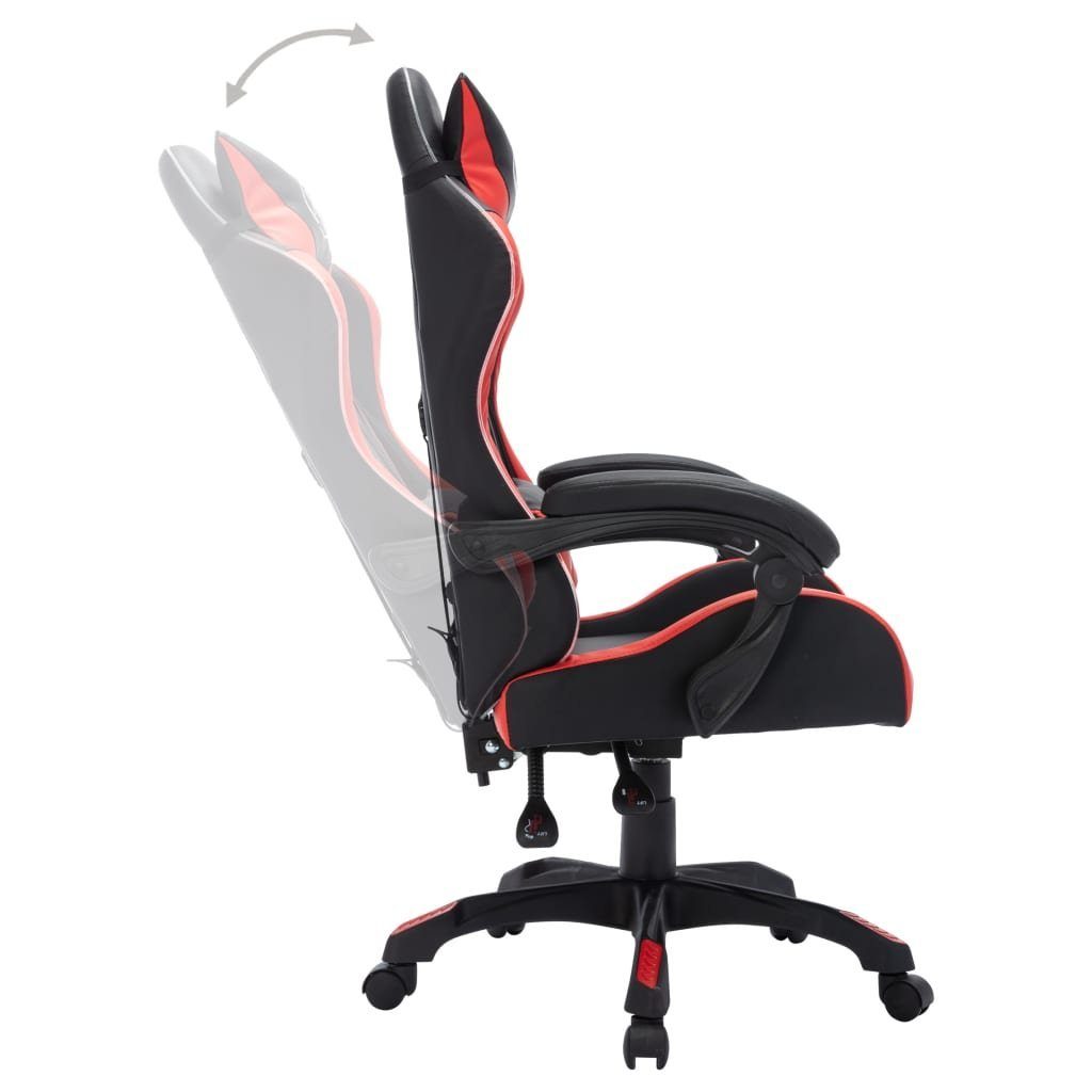 und LED-Leuchten St) Bürostuhl Rot Kunstleder Rot RGB (1 schwarz schwarz Gaming-Stuhl vidaXL Schwarz Rot | mit und und