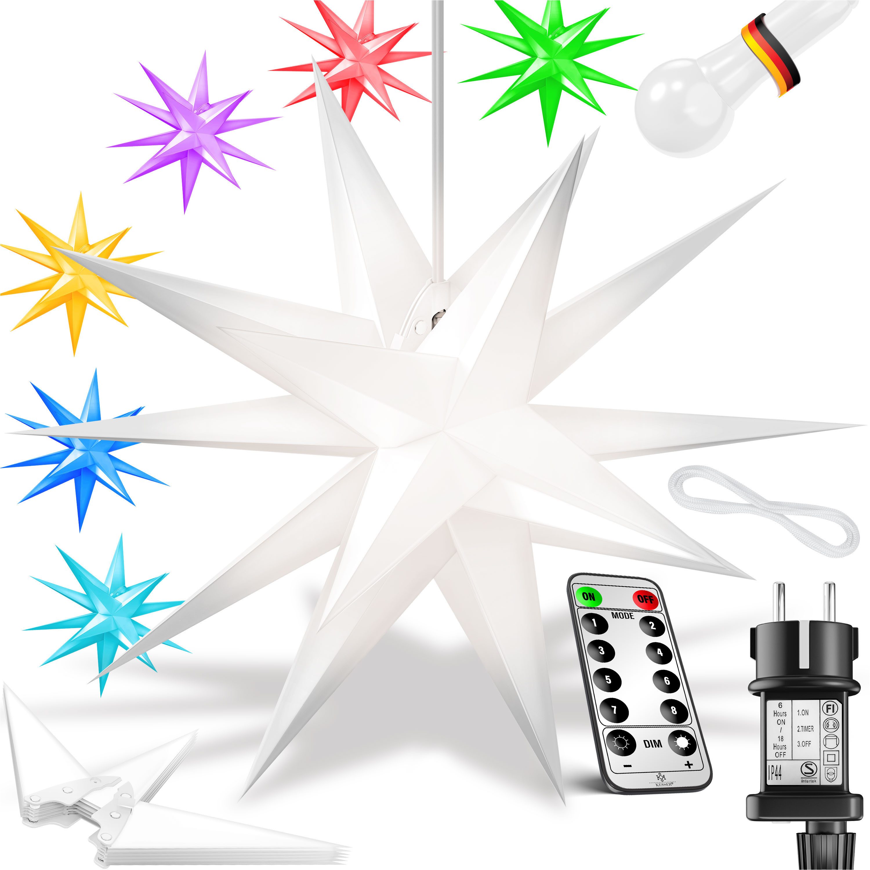 KESSER Weihnachtsfigur, Leuchtstern 3D, LED Weihnachtsstern günstig online kaufen