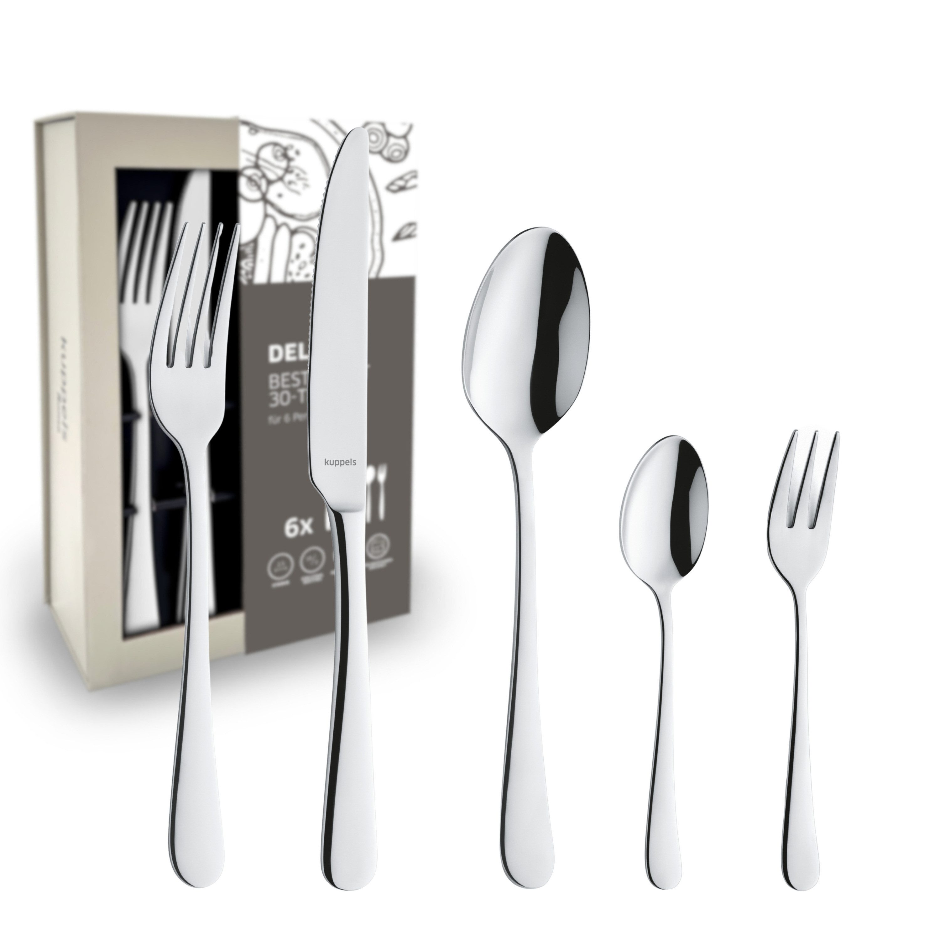 Kuppels Besteck-Set DELIA (30-tlg), 13/0 18/0, hochglanzpoliert