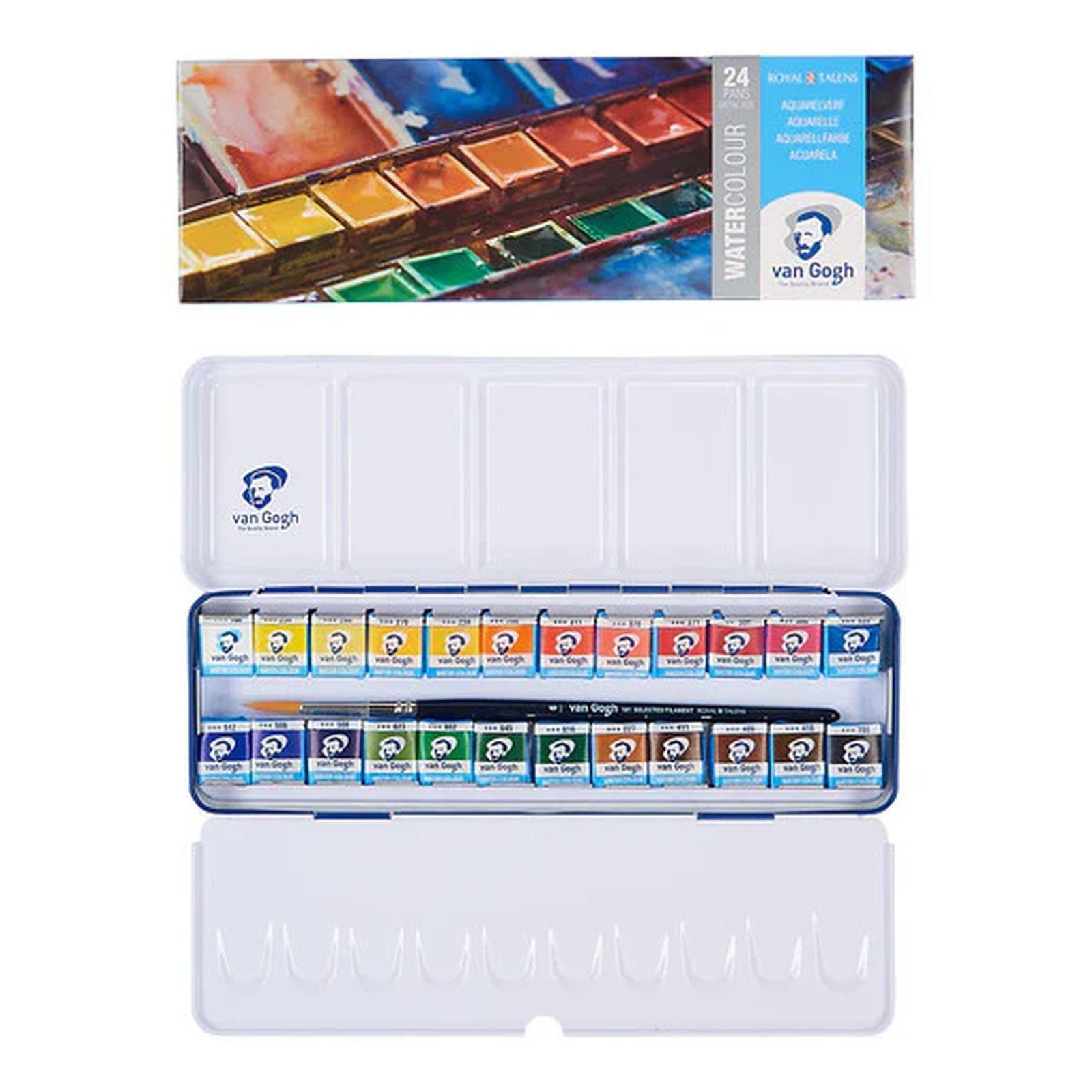 van Gogh Aquarellfarbe Aquarell-Set im Metallkasten, halbe Näpfchen