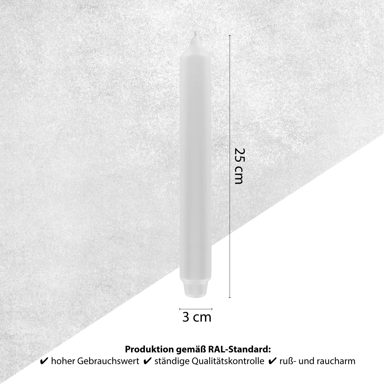 Fink Adventskerze FINK Stabkerze Candle - weiß - H. 25cm x B. 3cm x D. 3cm (1 Stück)