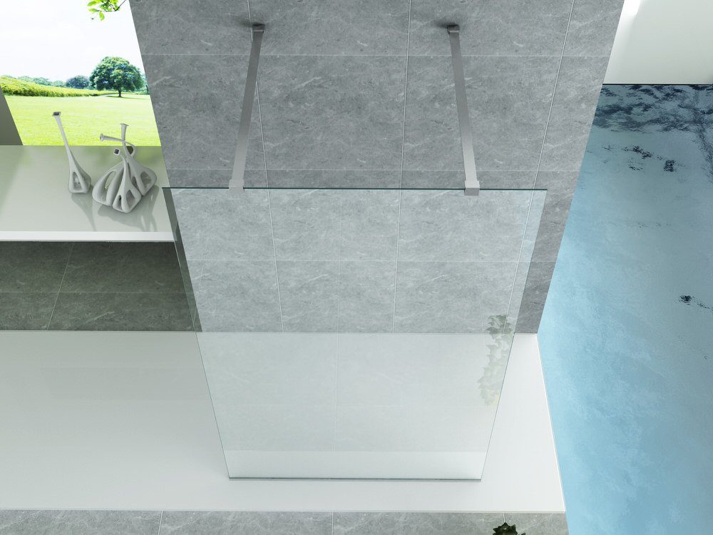 Thumbnail - Aloni Walk-in-Dusche ECOW120, Einscheibensicherheitsglas, (1 tlg), Aloni Eco Walk- In Duschwand Mit 2 Haltestangen Klarg...