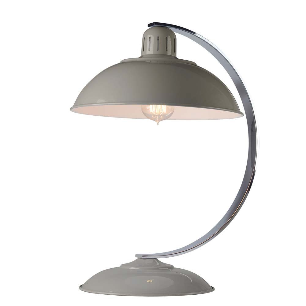 Elstead LIGHTING Schreibtischlampe, Leuchtmittel nicht inklusive, Nachttischleuchte Tischlampe Beistellleuchte Chrom poliert Stahl grau