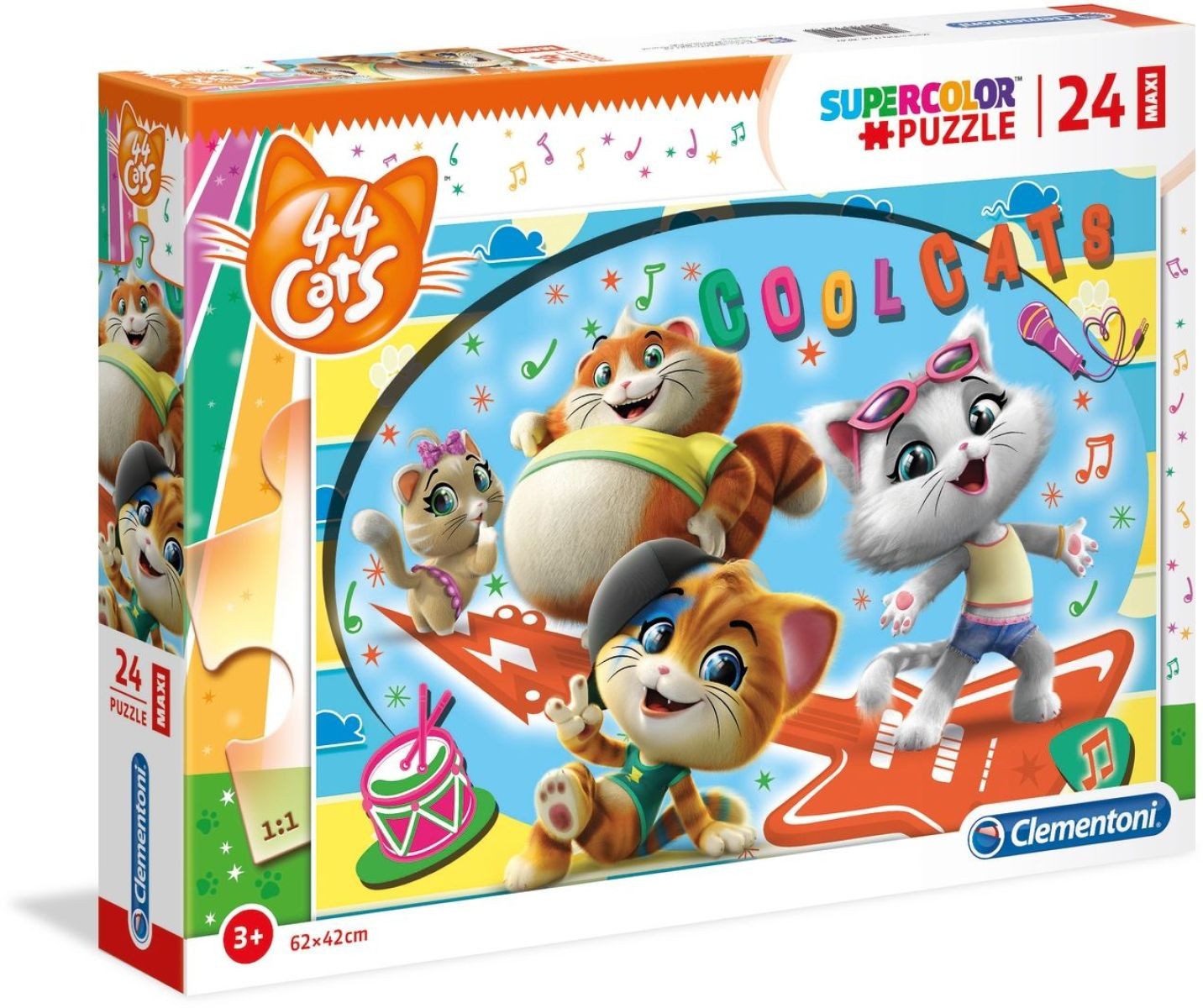 Clementoni® Puzzle Supercolor Puzzle - 44 Cats, 24 Teile, Puzzleteile