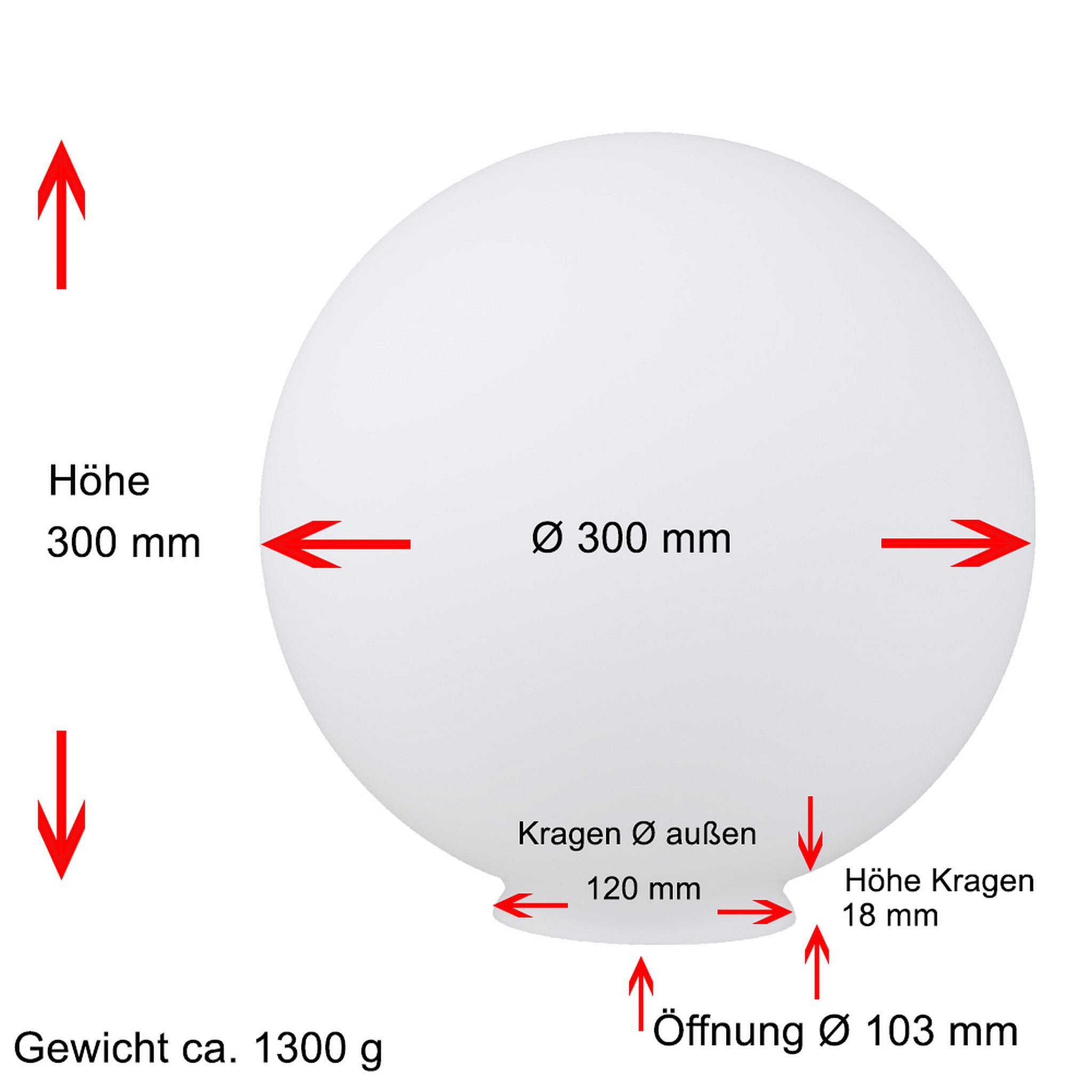 Home4Living Lampenschirm Kugelglas Ø 300mm Weiß matt Ersatzglas Lampenglas, Dekorativ