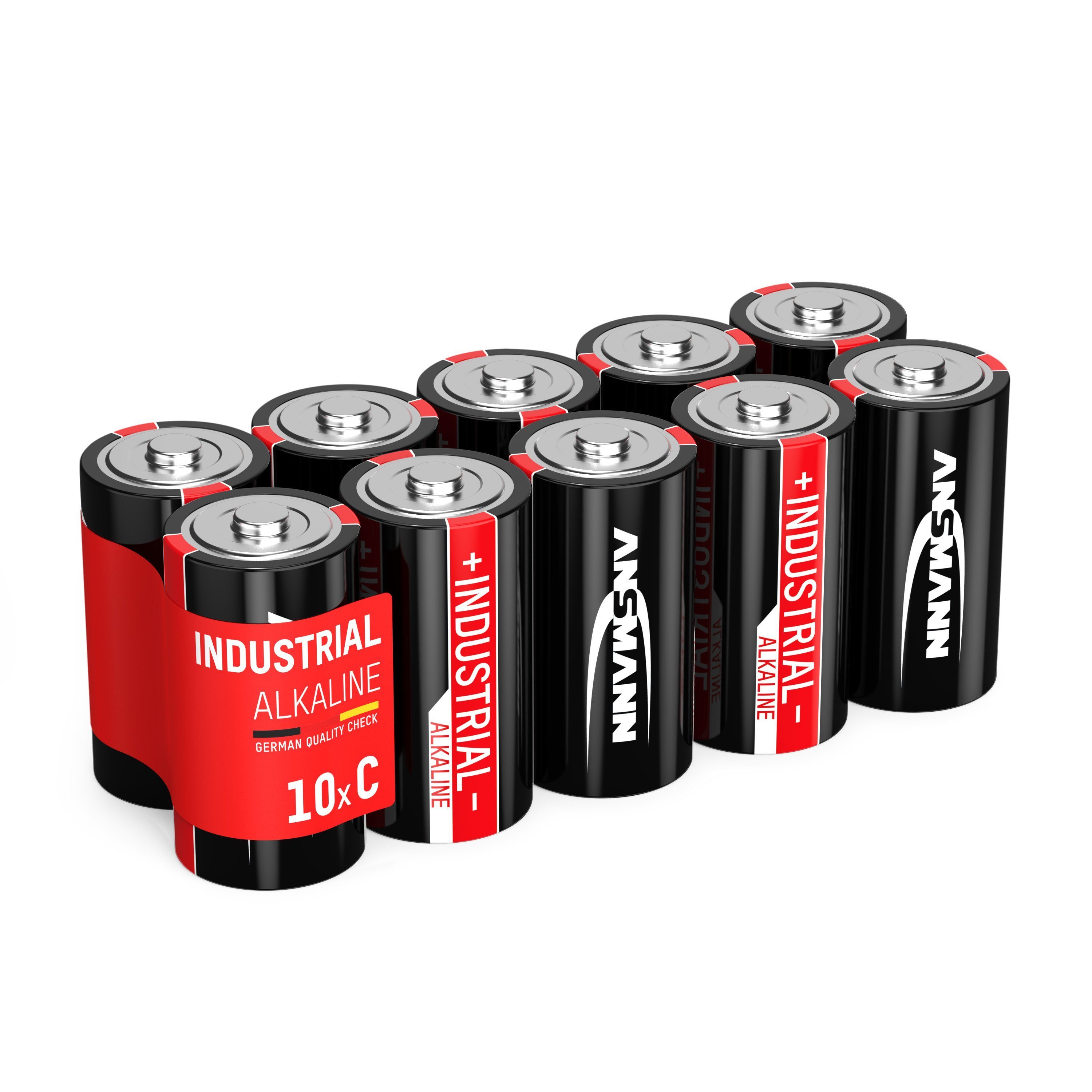 ANSMANN AG 10x ANSMANN Industrial Batterie Baby C 1,5V - LR14 Alkaline (10 Stück) Batterie