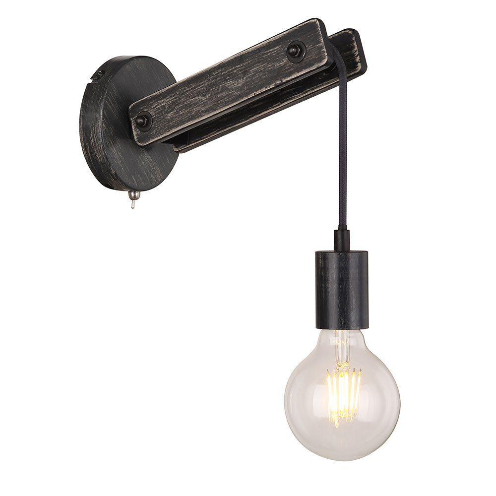 Leuchte Industrial Warmweiß, Farbwechsel, Vintage inklusive, Wandleuchte, LED Leuchtmittel mit etc-shop Wandlampe Vintage dimmbar Fernbedienung