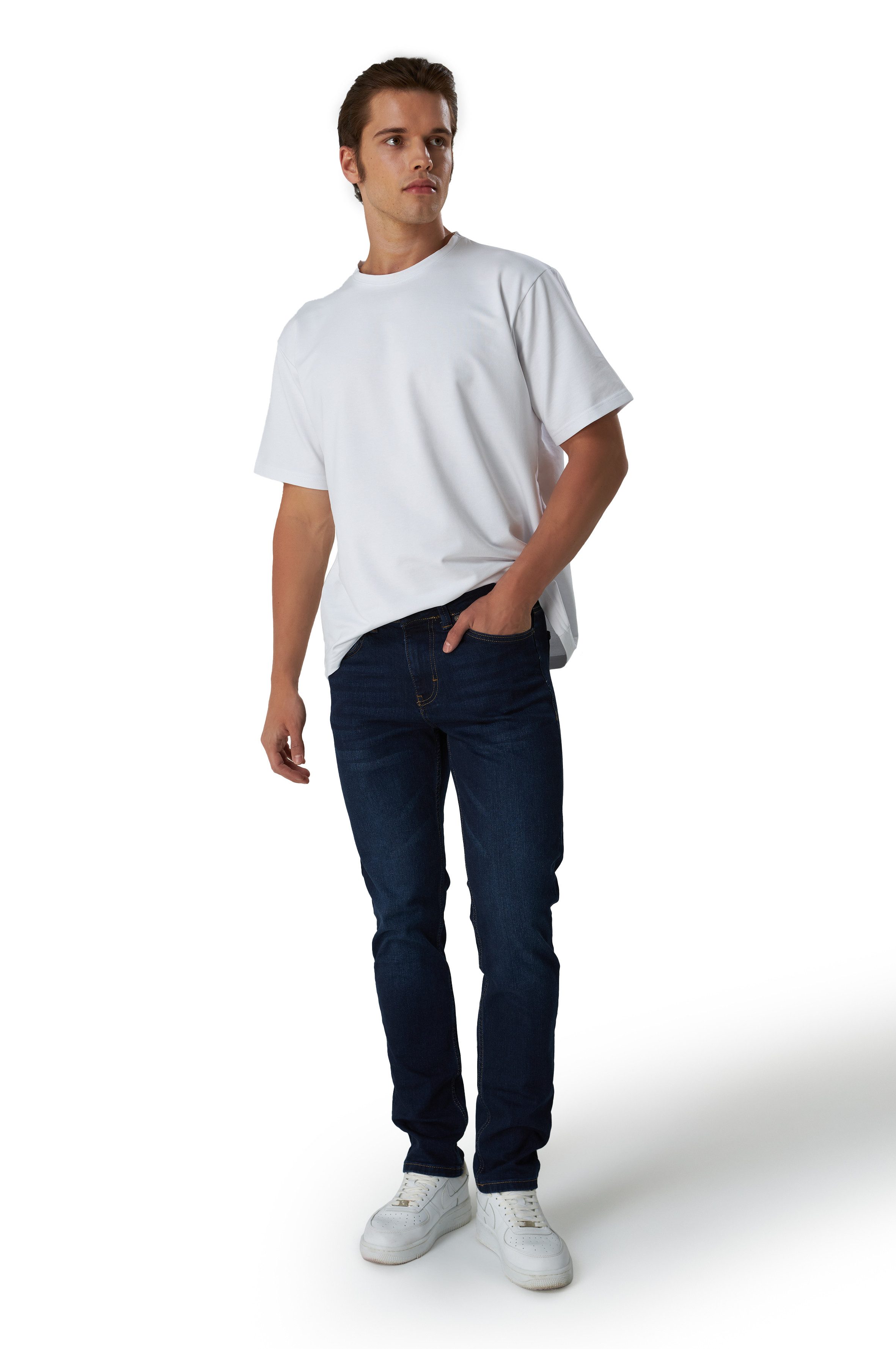 Smith & Solo Slim-fit-Jeans Herren, Jeanshose Männer, Straight Hose 5-Pocket Design, Schmale Jeans, Slimfit