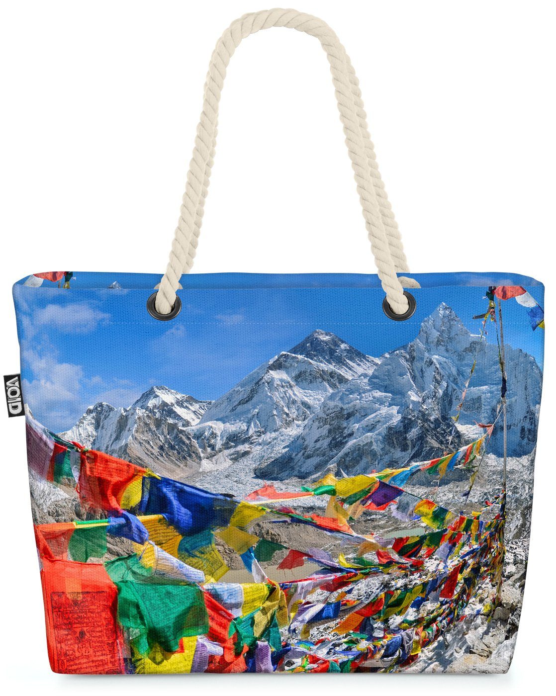 VOID Strandtasche (1-tlg), Mount Everest Beach Bag Berge Wandern Bergsteigen Klettern Alpen Nepal Himalaya