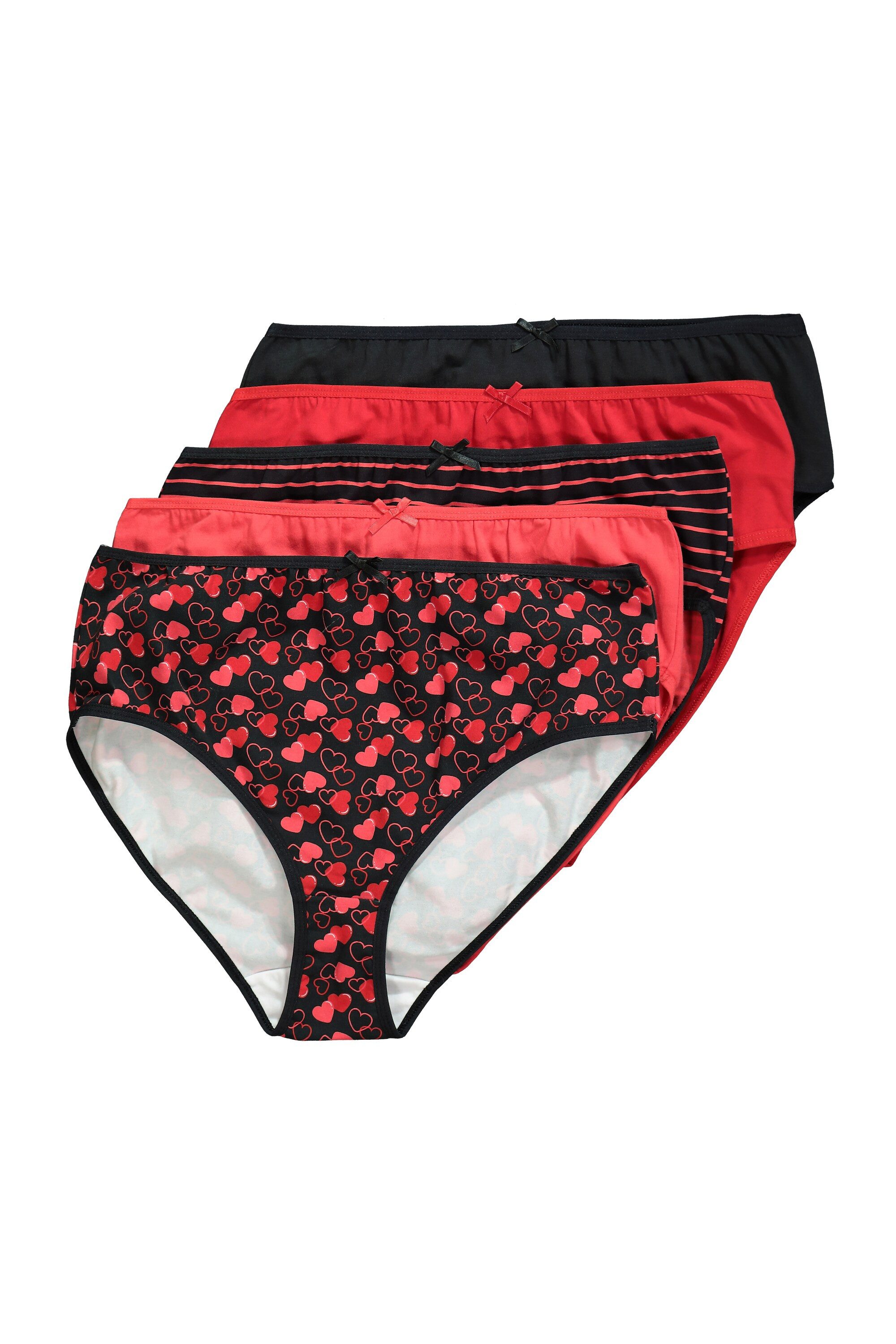 Slip Midislips 5er-Pack Herzen/einfarbig