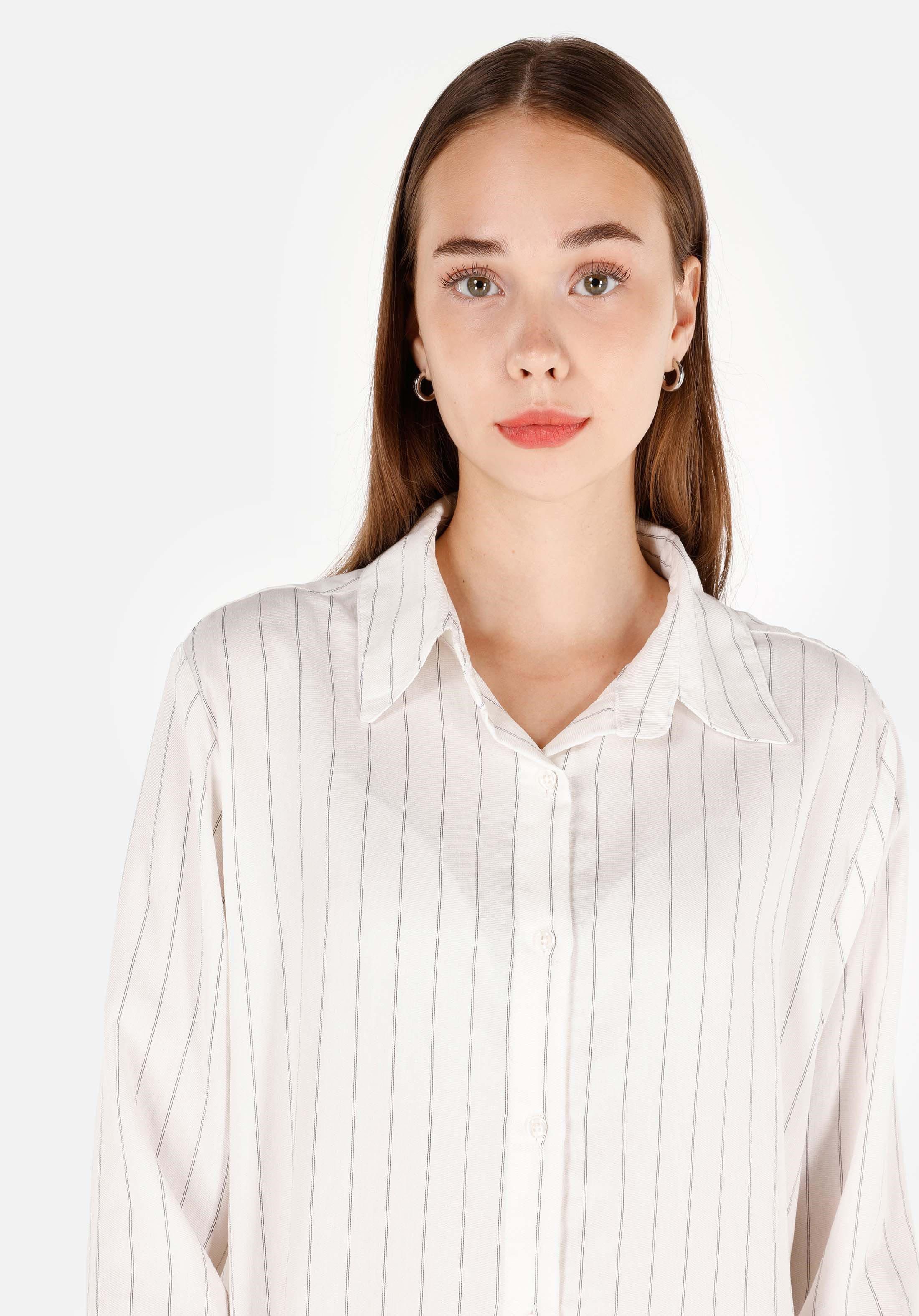 Colins T-Shirt Colins Regular Fit Shirt Neck Striped Damen Langarmshirt