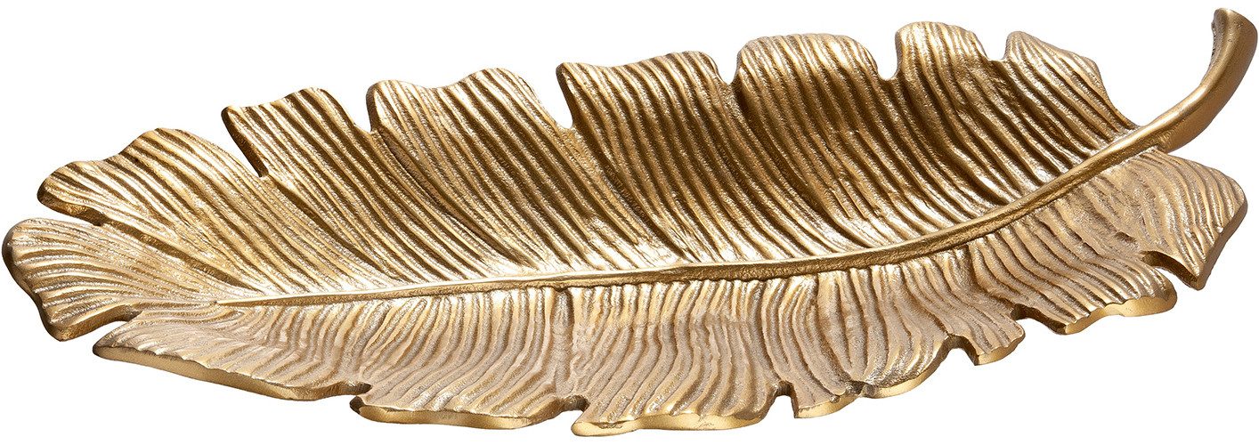 GILDE Schale Schale Blatt Blatto, Aluminium, (1-tlg), Dekoschale, Blattdekor, Tischdeko, Naturinspiration, stilvolle Deko