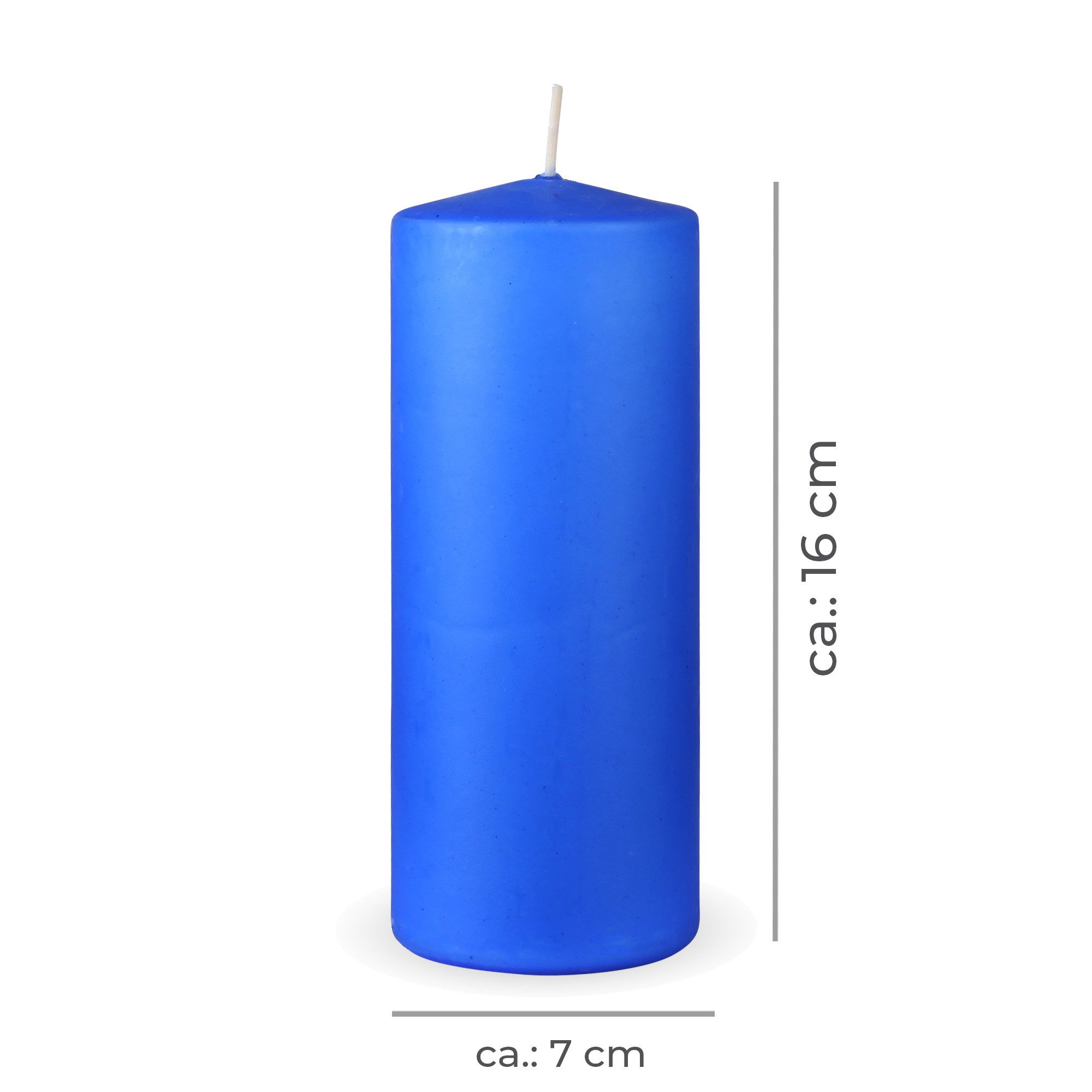 HS Candle Stumpenkerze Säulenkerze Ø7cm (1-tlg), Wachskerzen - unparfümierte Säulenkerzen - viele Farben/Größen