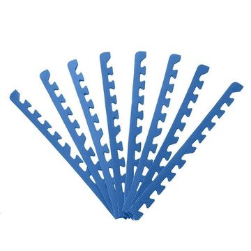 Sporttrend 24 Bodenschutzmatte 4 x + 8 Randstücke Blau, Schutzmatte Bodenschutzmatte Fitnessmatte Sportmatte Trainingsmatte Yogamatte Übungsmatte Unterlegmatte Turnmatte Puzzlematte Bodenmatte