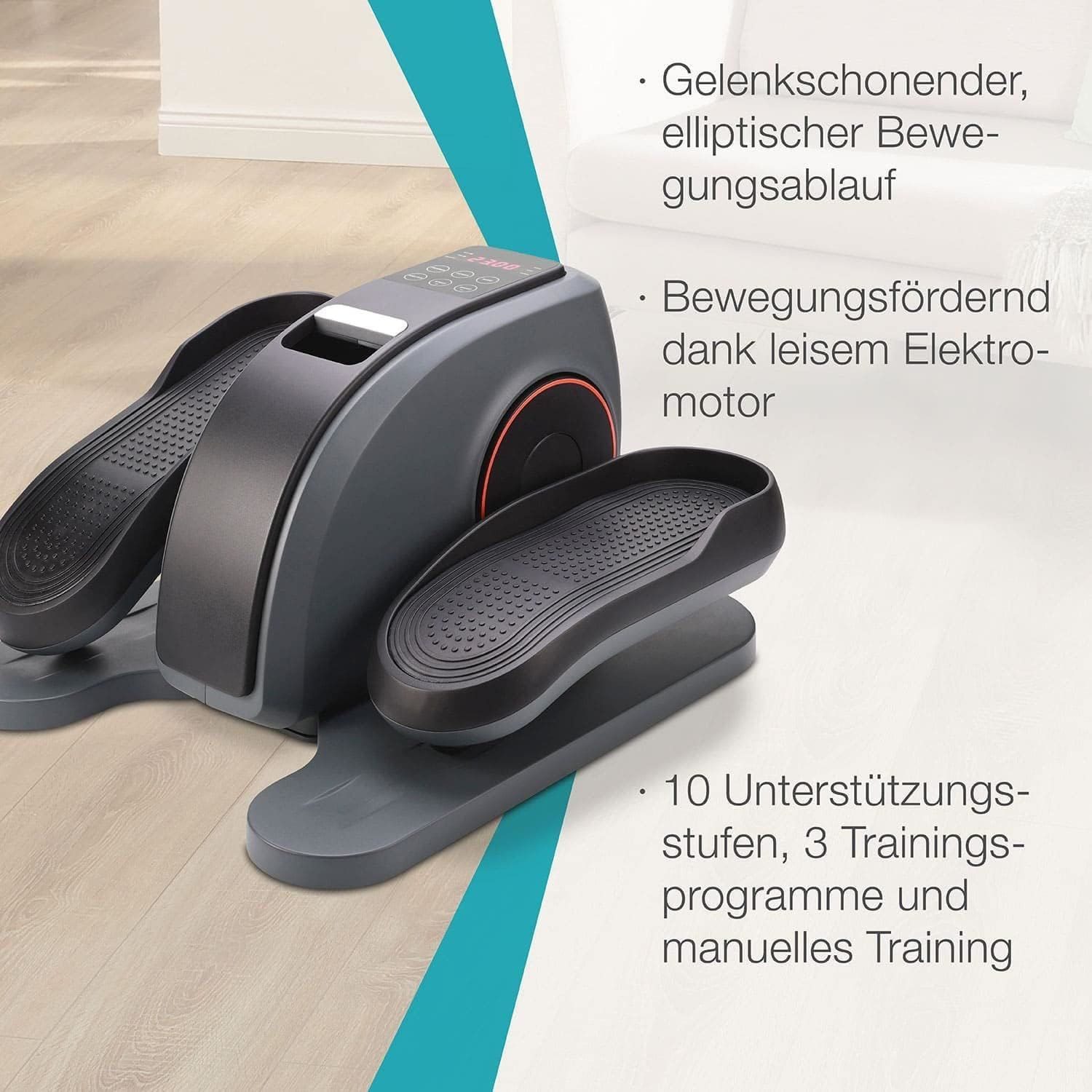 ELONEO Ellipsentrainer Mini-Ellipsentrainer »Vital Pro« mit Motor (1-tlg., übersichtlicher Trainingscomputer mit 3 Automatikprogrammen), Hometrainer - Sportgerät zum sitzenden & gelenkschonenden Training