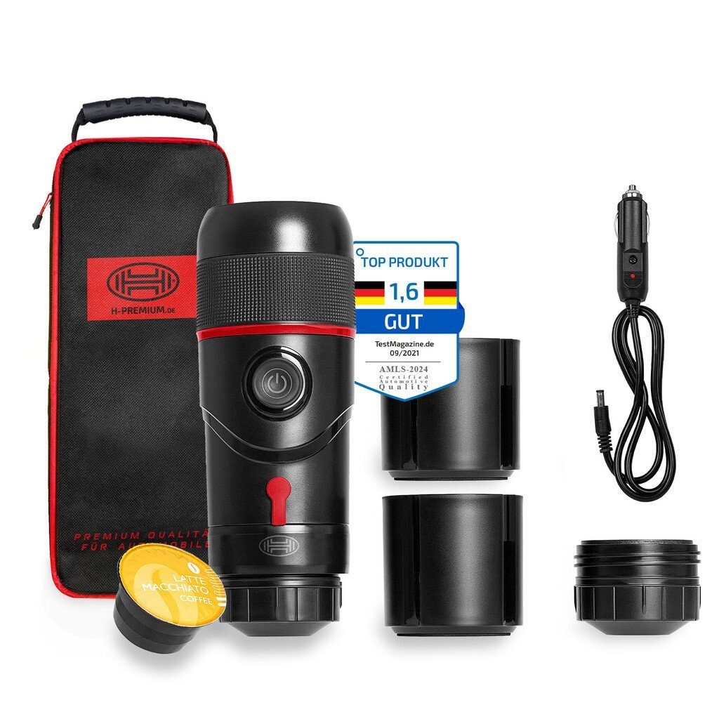 HEYNER Reisekaffeemaschine Auto Espressomaschine tragbar Reisekaffeemaschine mit extra Becher 12V