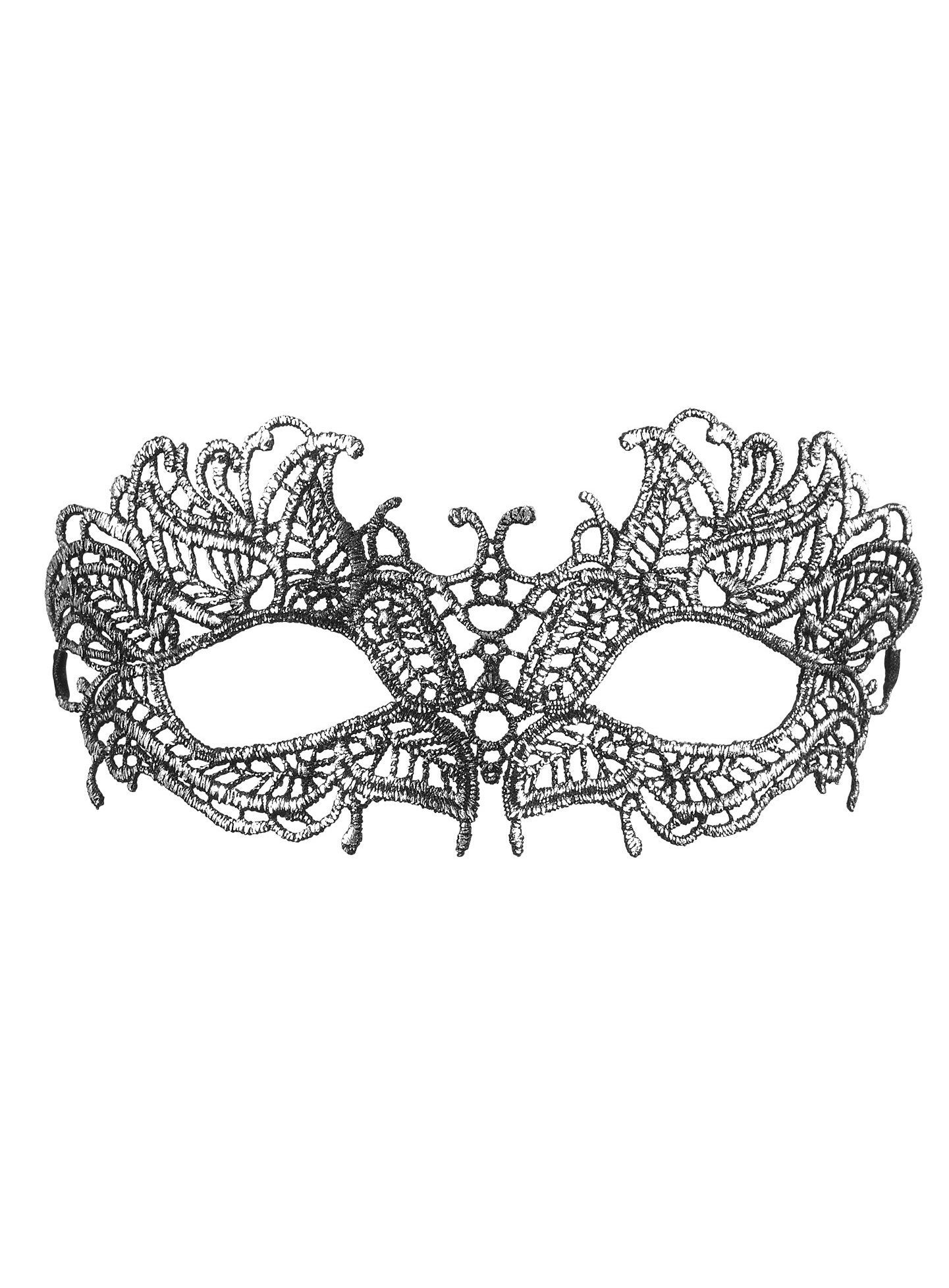 Widdmann Verkleidungsmaske Spitzenmaske silber, Venezianische Augenmaske aus Stoff